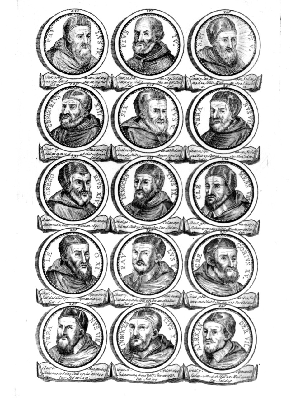 ritratti di pontefici (stampa, serie) di Coppa Stefano (sec. XVIII)