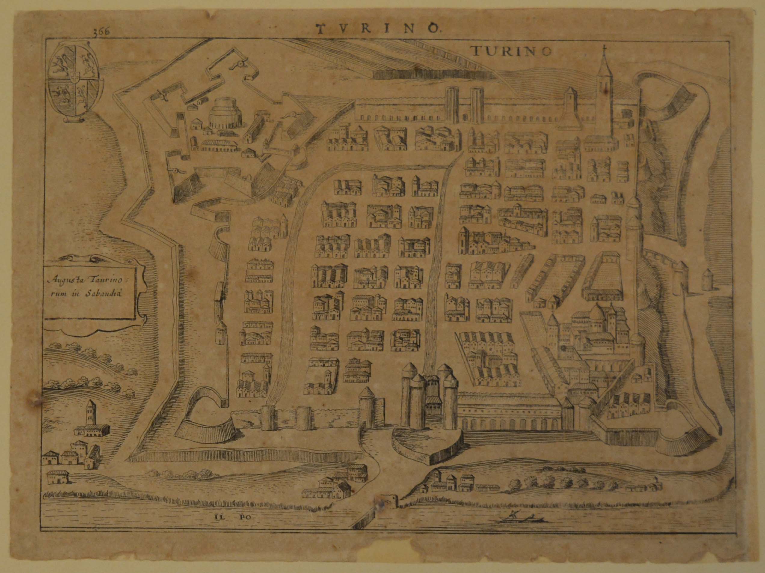 pianta topografica della città di Torino (stampa) di Hondt Jodocus (secondo quarto sec. XVII)