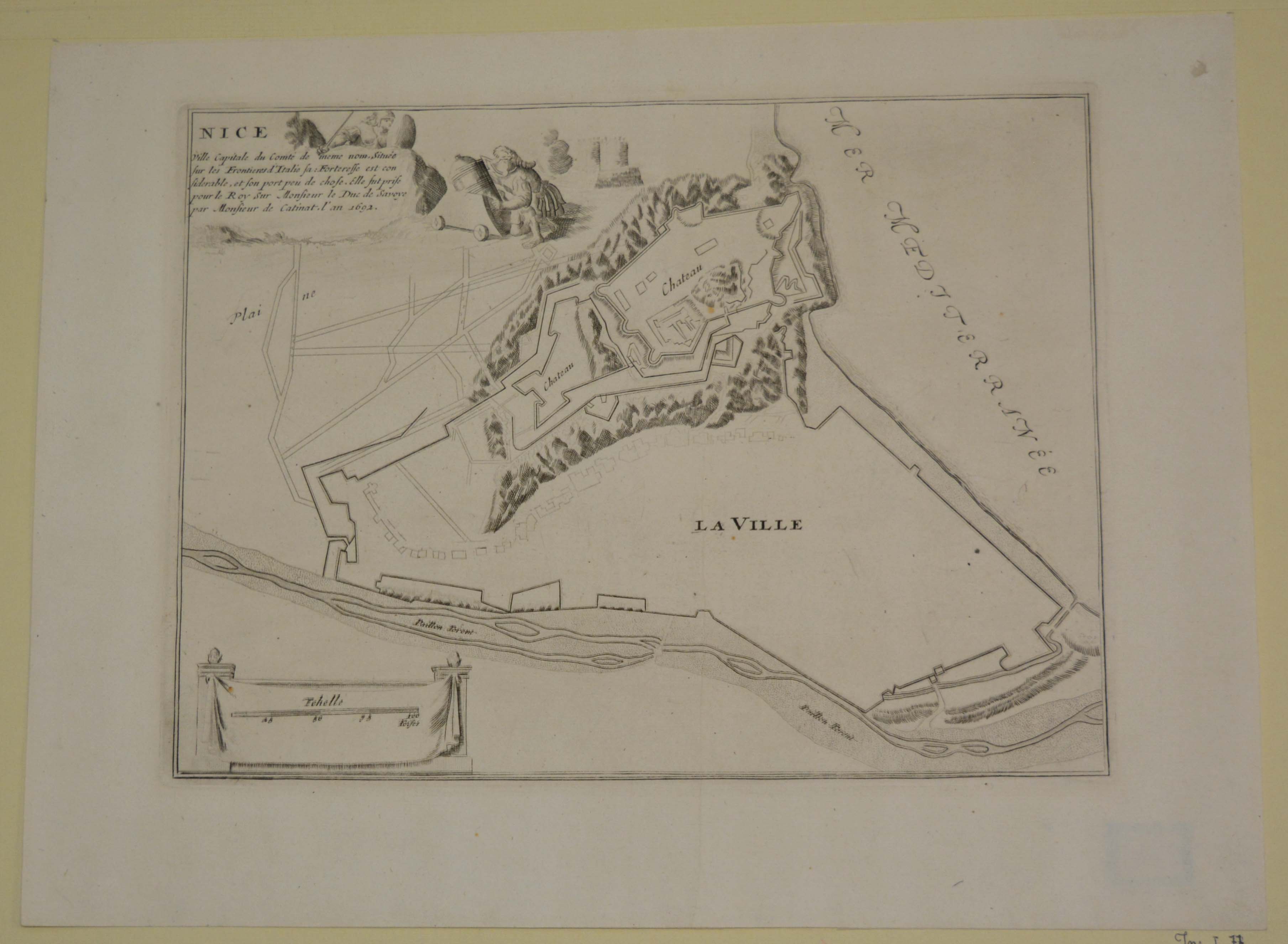 pianta topografica della città di Nizza (stampa) - ambito francese (fine/ inizio secc. XVII/ XVIII)