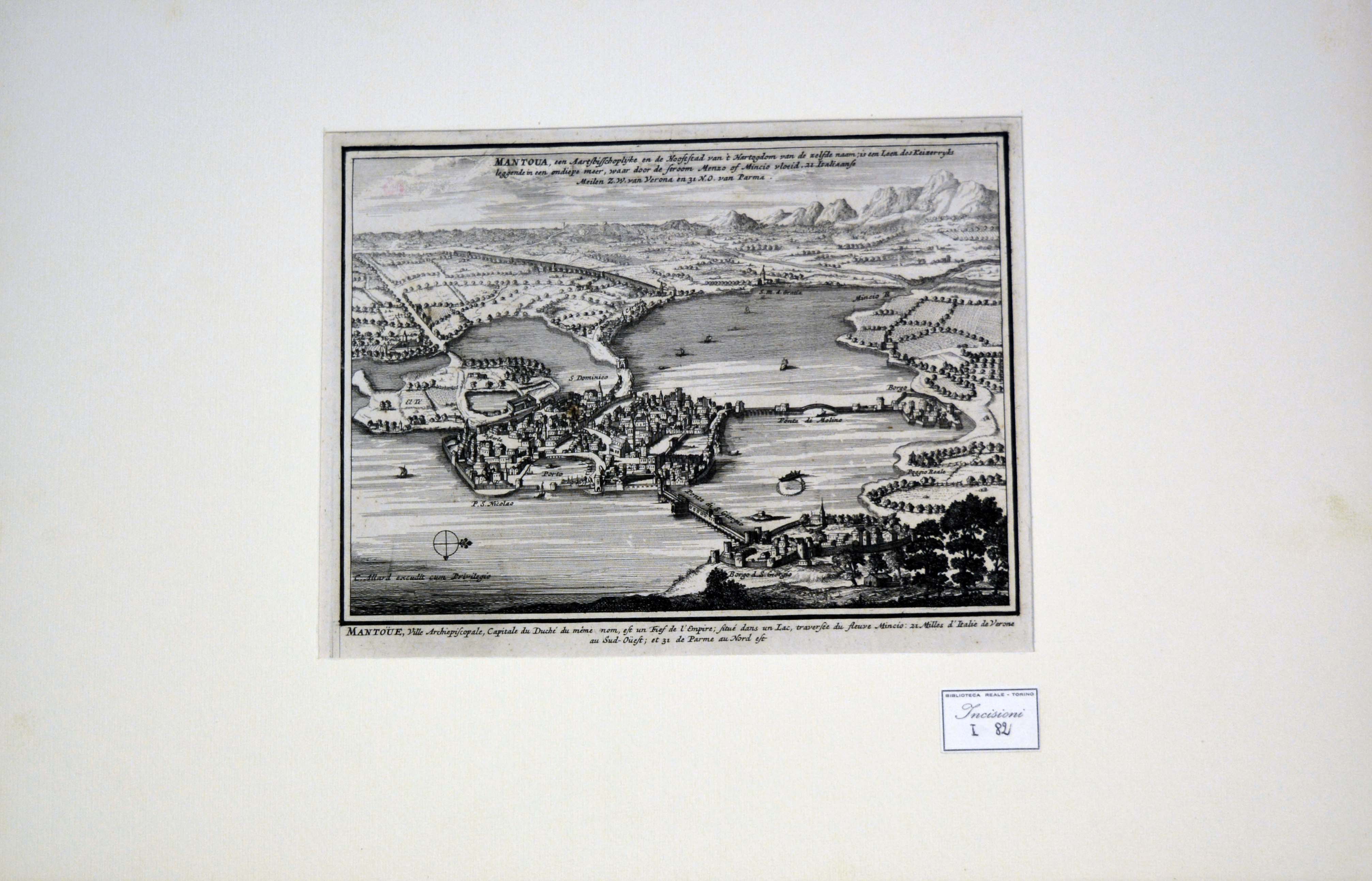 veduta di Mantova (stampa) di Allard Carel (fine/ inizio secc. XVII/ XVIII)