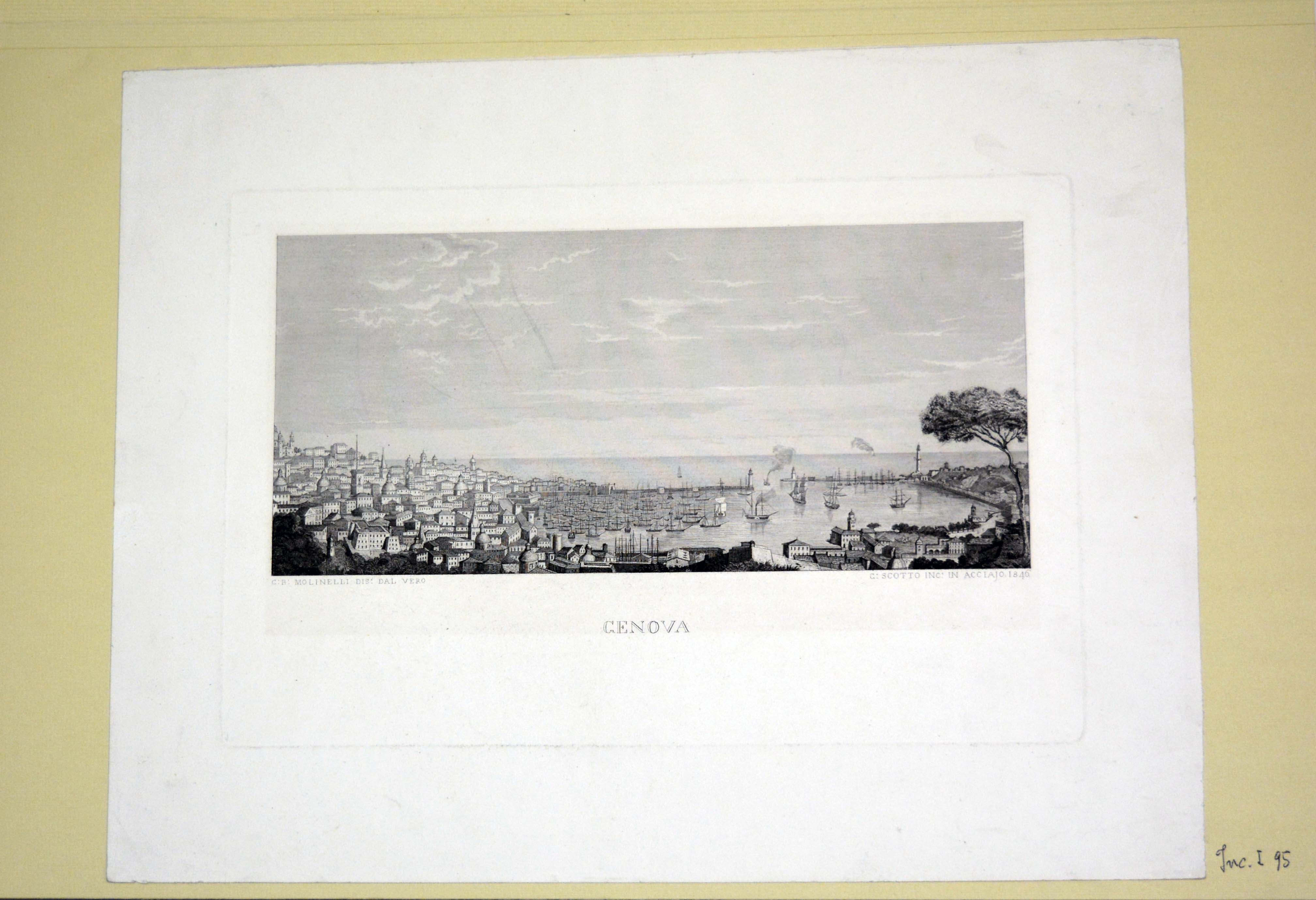 veduta di Genova (stampa) di Molinelli G.B, Scotto Girolamo (metà sec. XIX)