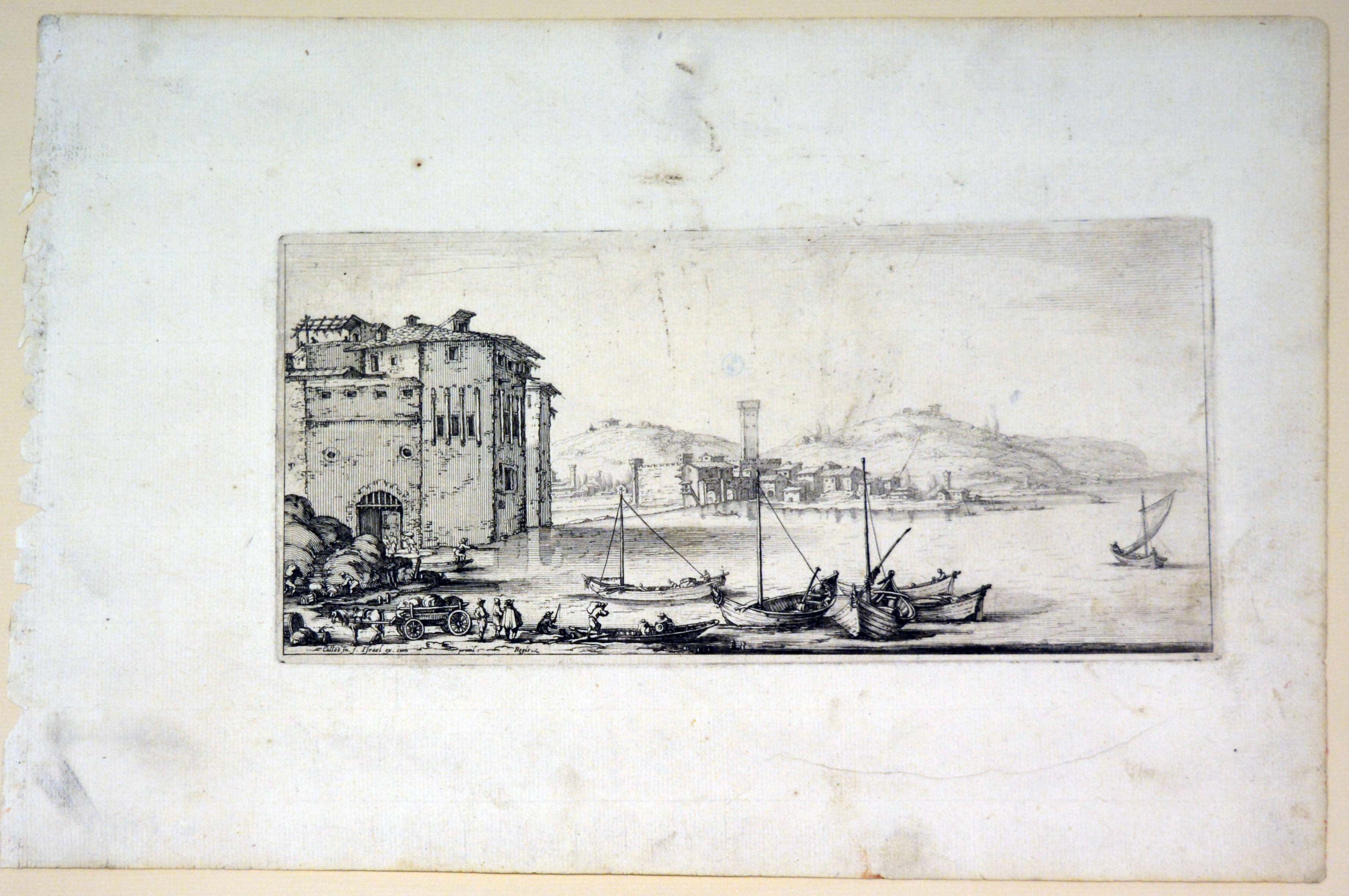L'imbarco delle mercanzie, l'imbarco delle mercanzie (stampa) di Callot Jacques (primo quarto sec. XVII)