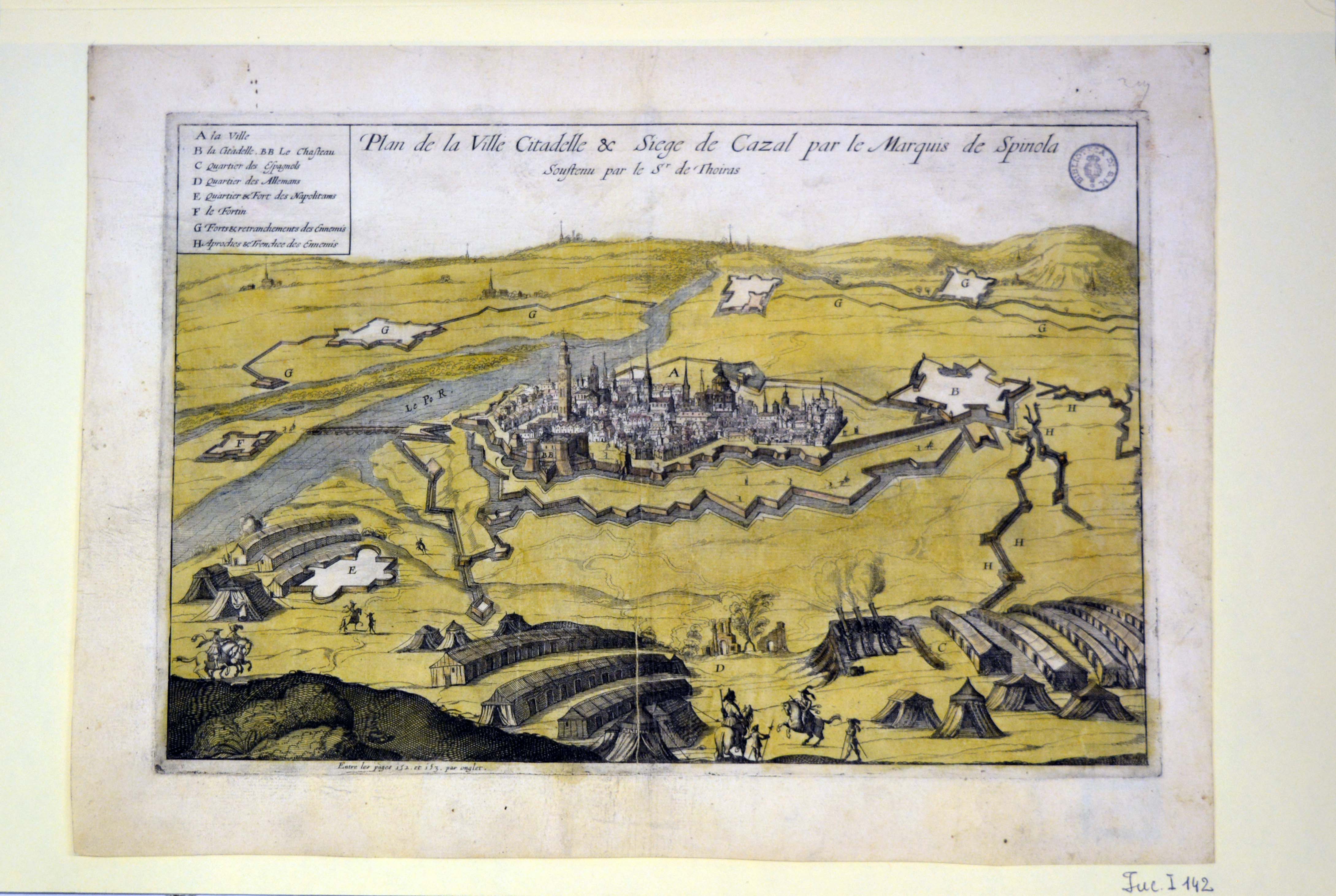 veduta dell'assedio di Casale Monferrato del 1630 (stampa) - ambito olandese (metà sec. XVII)