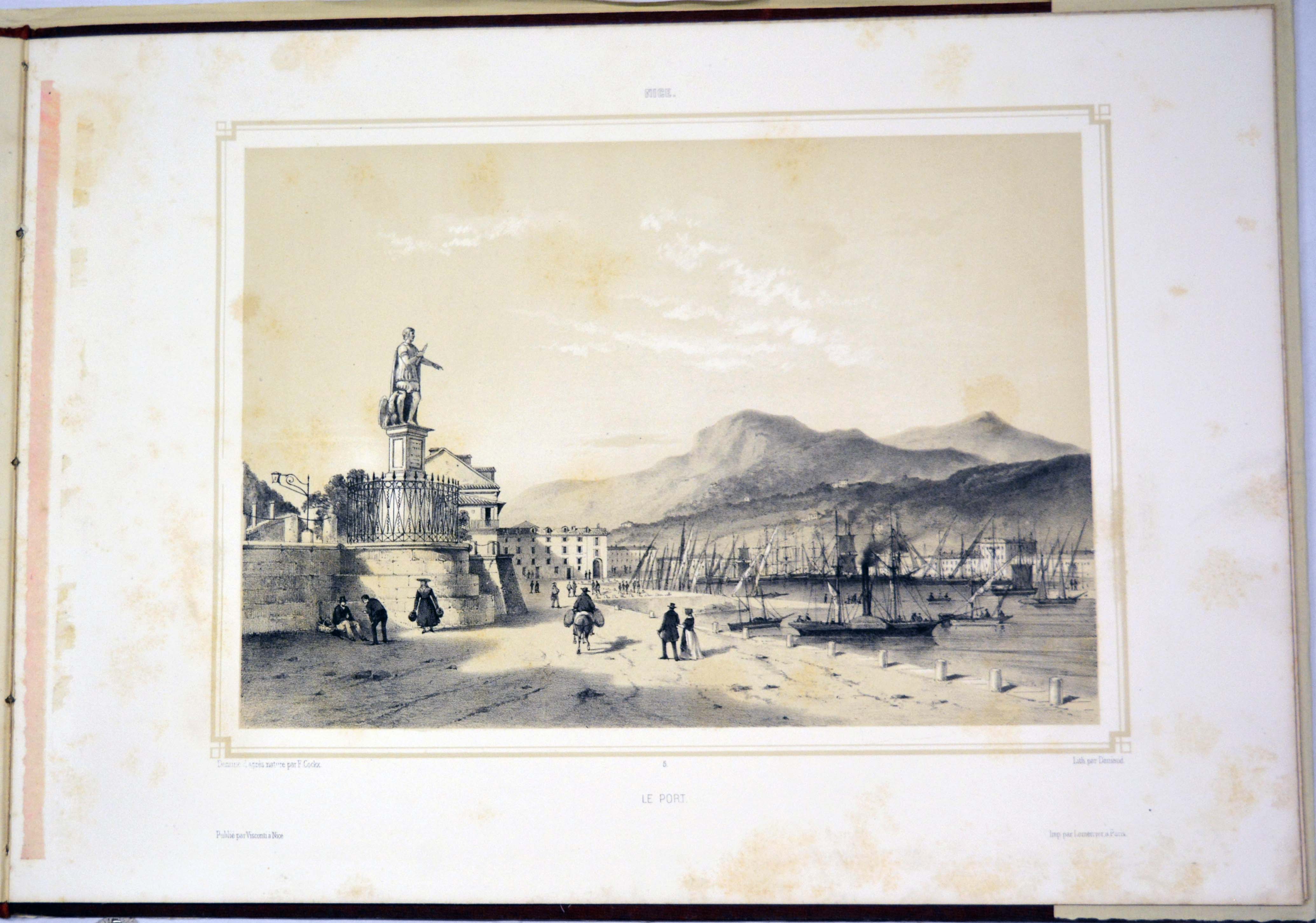 il porto di Nizza (stampa) di Cockx F, Daniaud (metà sec. XIX)