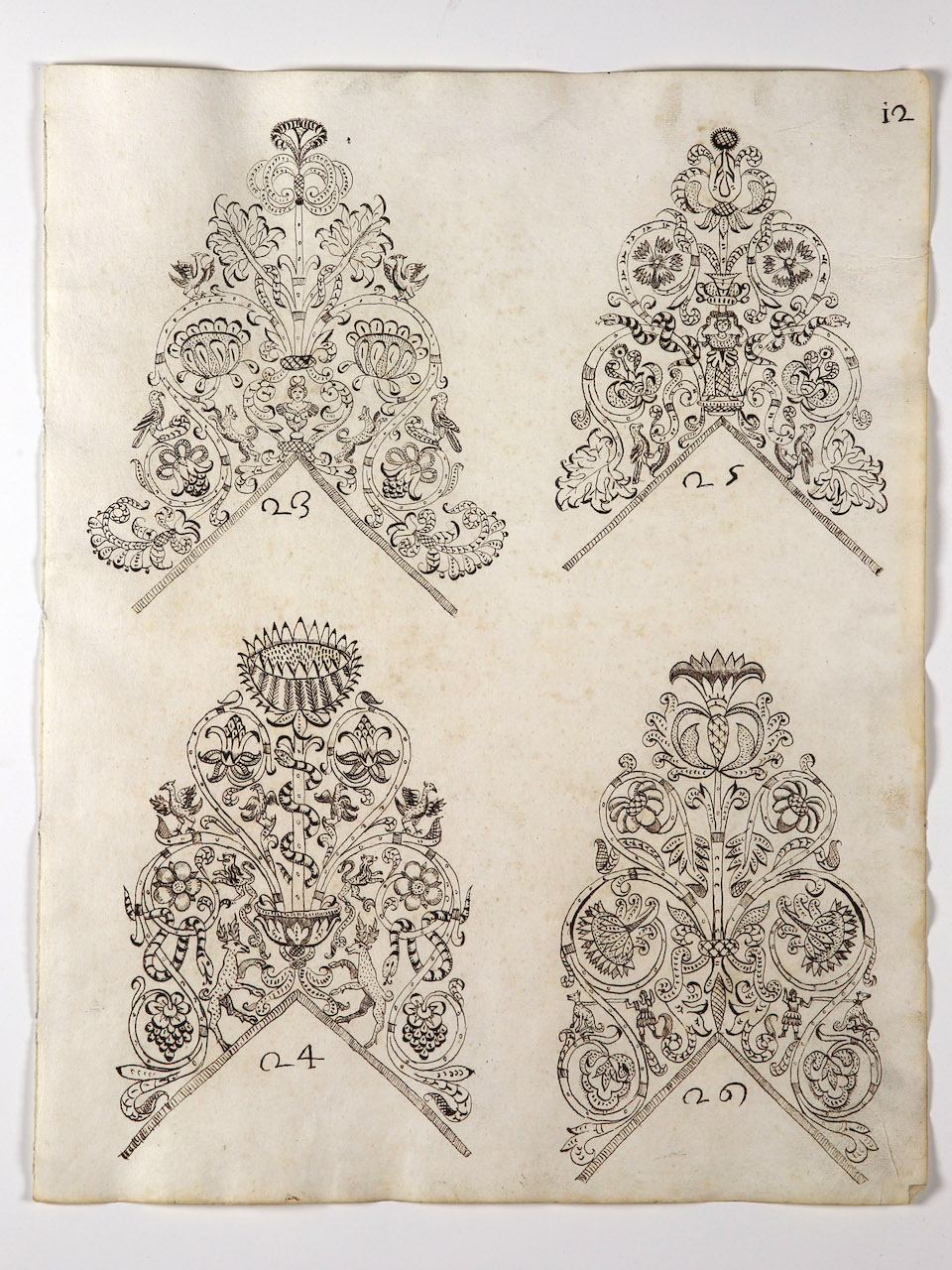 modelli per merletti (disegno) di Samarco Giovanni Alfonso (attribuito) (sec. XVII)