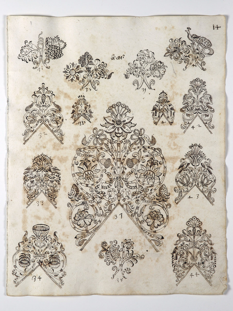 modelli per merletti (disegno) di Samarco Giovanni Alfonso (sec. XVII)