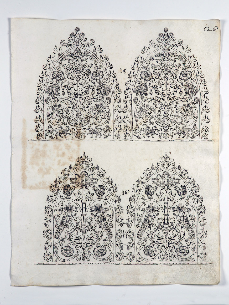 modelli di merletti (disegno) di Samarco Giovanni Alfonso (attribuito) (sec. XVII)