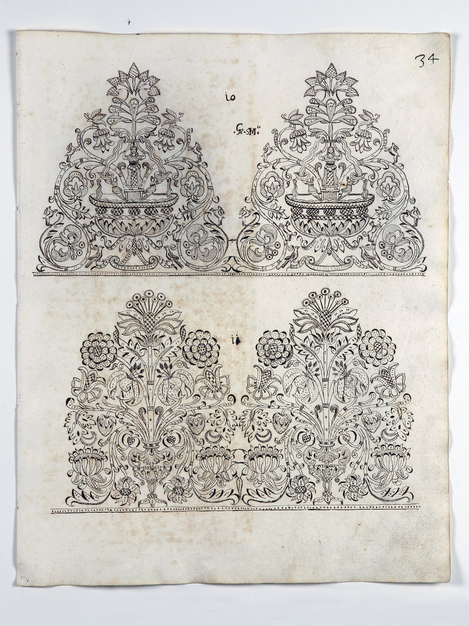 modelli per merletti (disegno) di Samarco Giovanni Alfonso (sec. XVII)