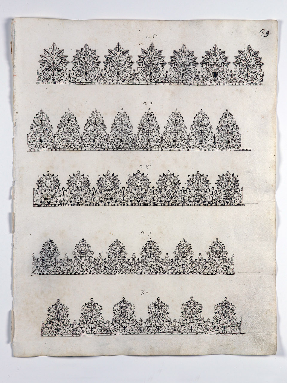 modelli per merletti (disegno) di Samarco Giovanni Alfonso (attribuito) (sec. XVII)