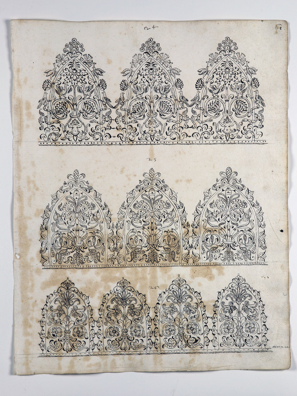 modelli per merletti (disegno) di Samarco Giovanni Alfonso (attribuito) (sec. XVII)