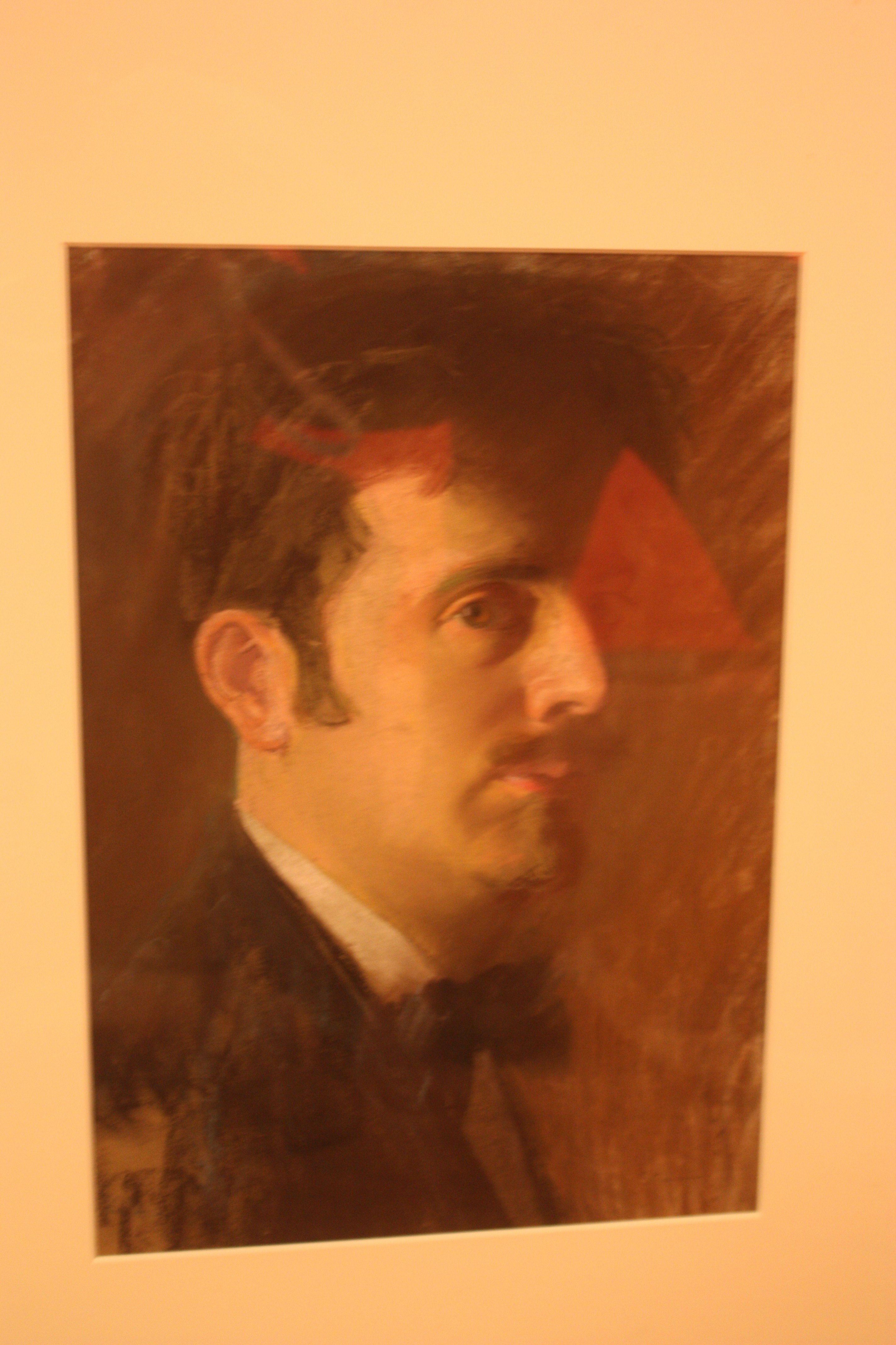 Autoritratto con pizzo e baffi, ritratto maschilo (disegno, opera isolata) di Tarquini Sabatino (attribuito) (prima metà XX)