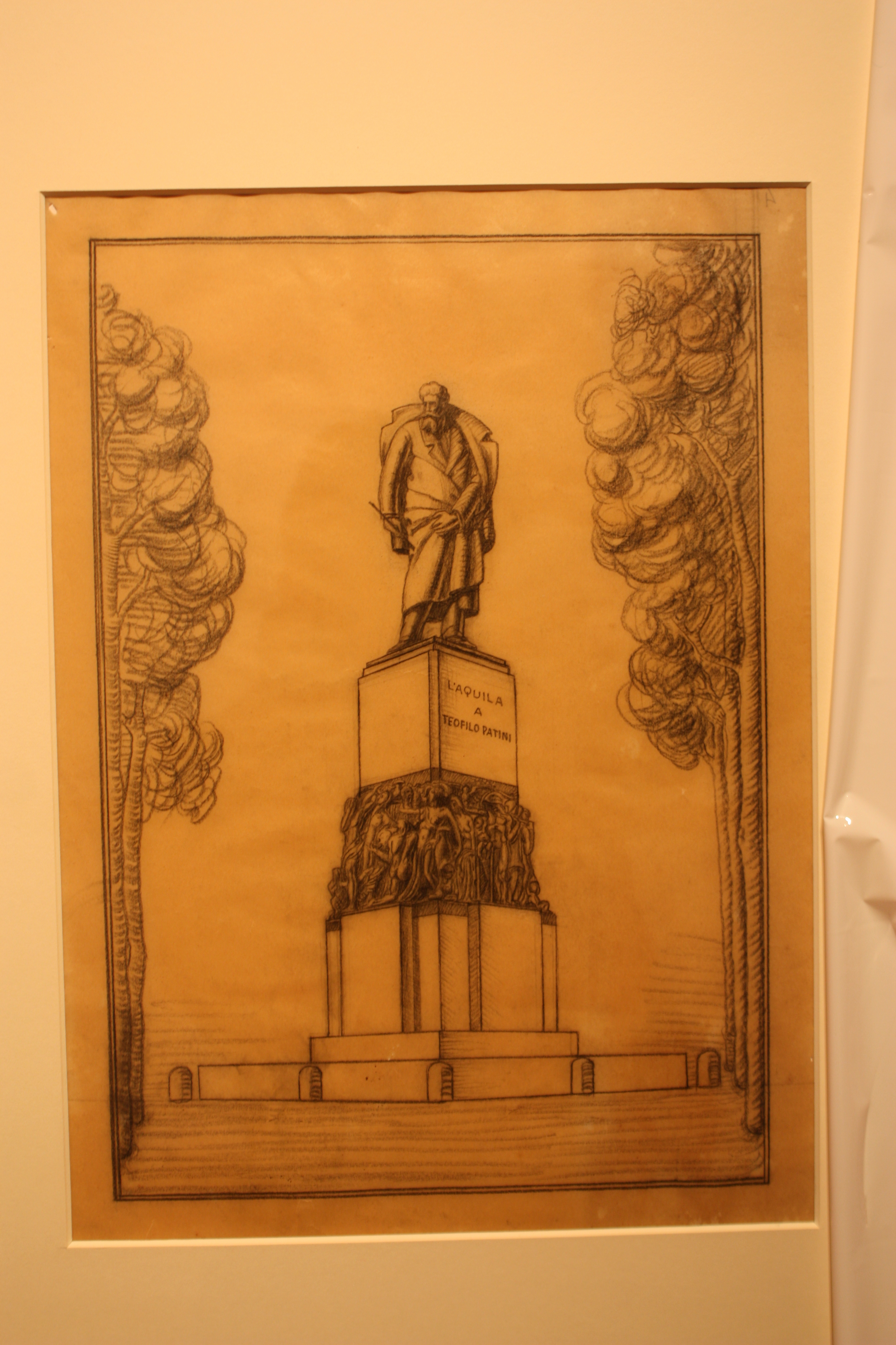 bozzetto per il monumento a Teofilo Patini, studio di un monumento (disegno preparatorio) di Tarquini Sabatino (attribuito) (prima metà XX)