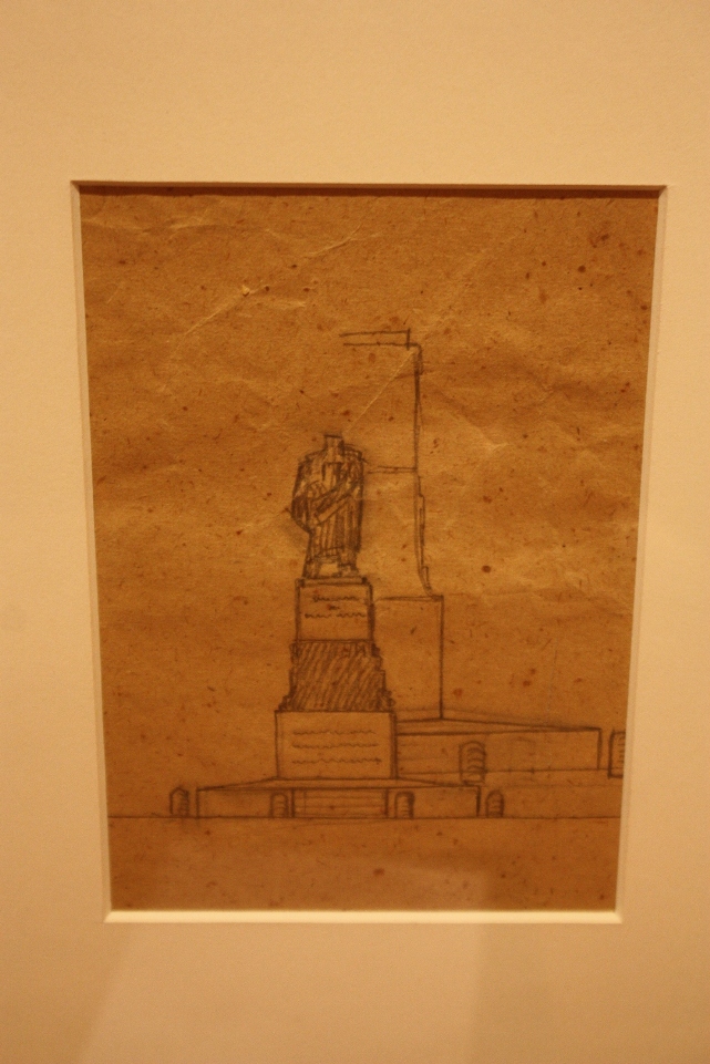Bozzetto per il monumento a Teofilo Patini, studio di un monumento (disegno preparatorio) di Tarquini Sabatino (attribuito) (prima metà XX)