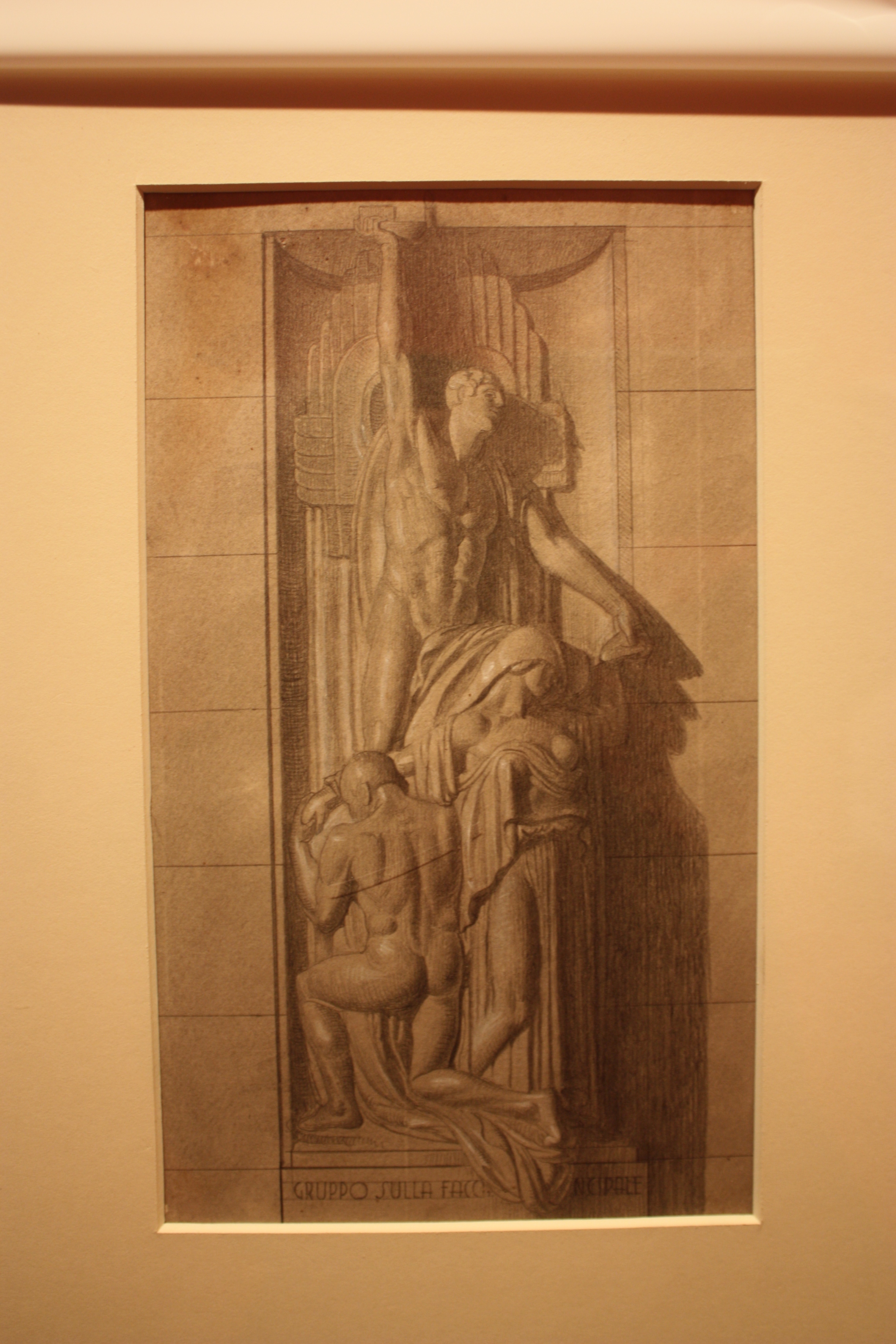 Bozzetto per tomba monumentale, bozzetto di decorazione scultorea (disegno preparatorio, opera isolata) di Tarquini Sabatino (attribuito) (secondo quarto XX)
