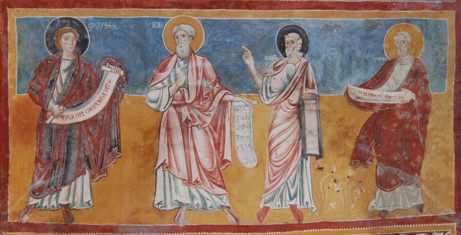 Isaia e Zaccaria, Adamo, Daniele, Samuele, Salomone, Elia, Mosè, Giobbe, Giona, Isaia, Profeti (dipinto, complesso decorativo) - produzione romana, ambito normanno, ambito abruzzese (terzo quarto XIII) <br>Condizioni d'uso: <a class='link-esterno' href='https://docs.italia.it/italia/icdp/icdp-pnd-circolazione-riuso-docs/it/v1.0-giugno-2022/testo-etichetta-BCS.html' target='_bcs'>Beni Culturali Standard (BCS)</a>