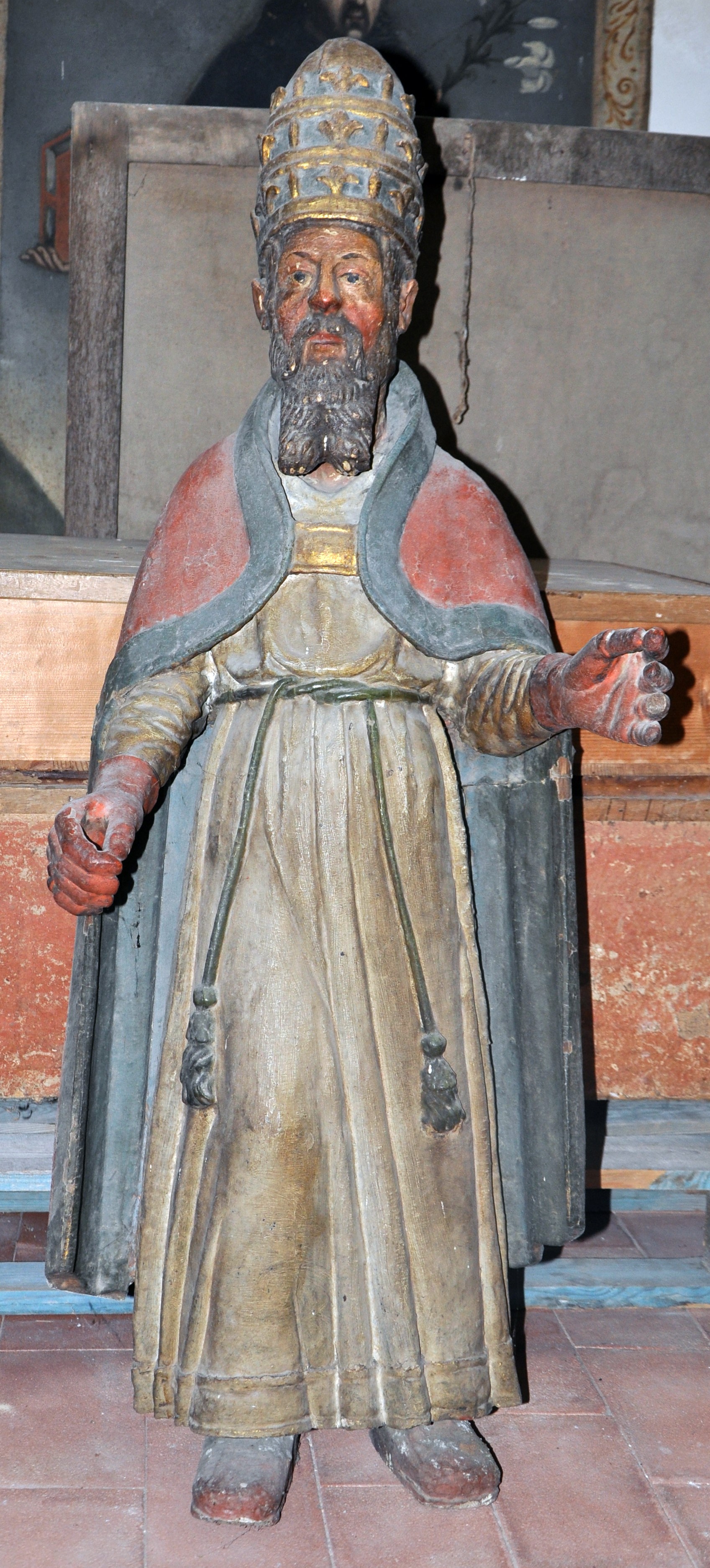 san Fabiano papa (statua) - ambito abruzzese (XVII)