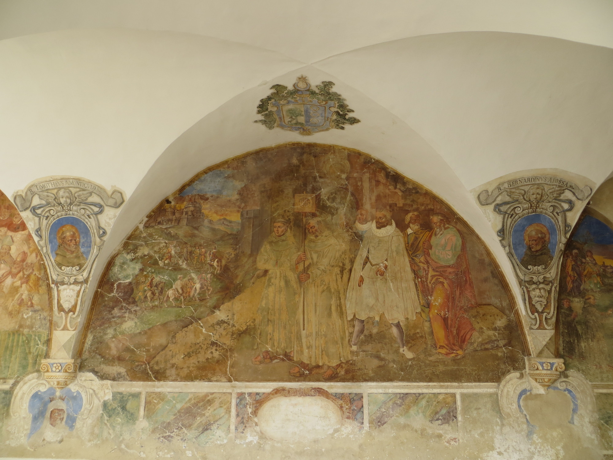 San Giovanni da Capestrano in viaggio verso Roma per difendere san Bernardino dall'accusa di eresia (dipinto, ciclo) - ambito abruzzese (prima metà XVII)