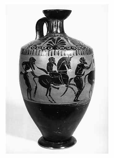 LEKYTHOS di classe di Phanyllis (cerchia) - produzione attica (fine sec. VI a.C)