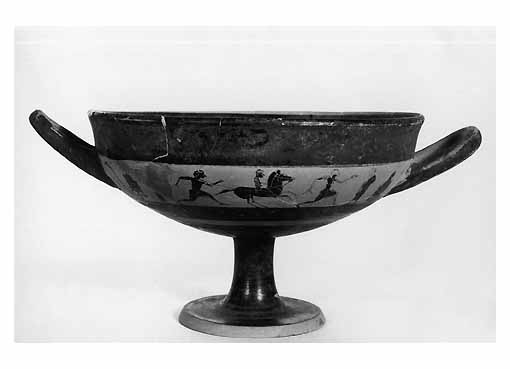 Scena di corsa (KYLIX) - ambito dei Piccoli Maestri (meta' sec. VI a.C)