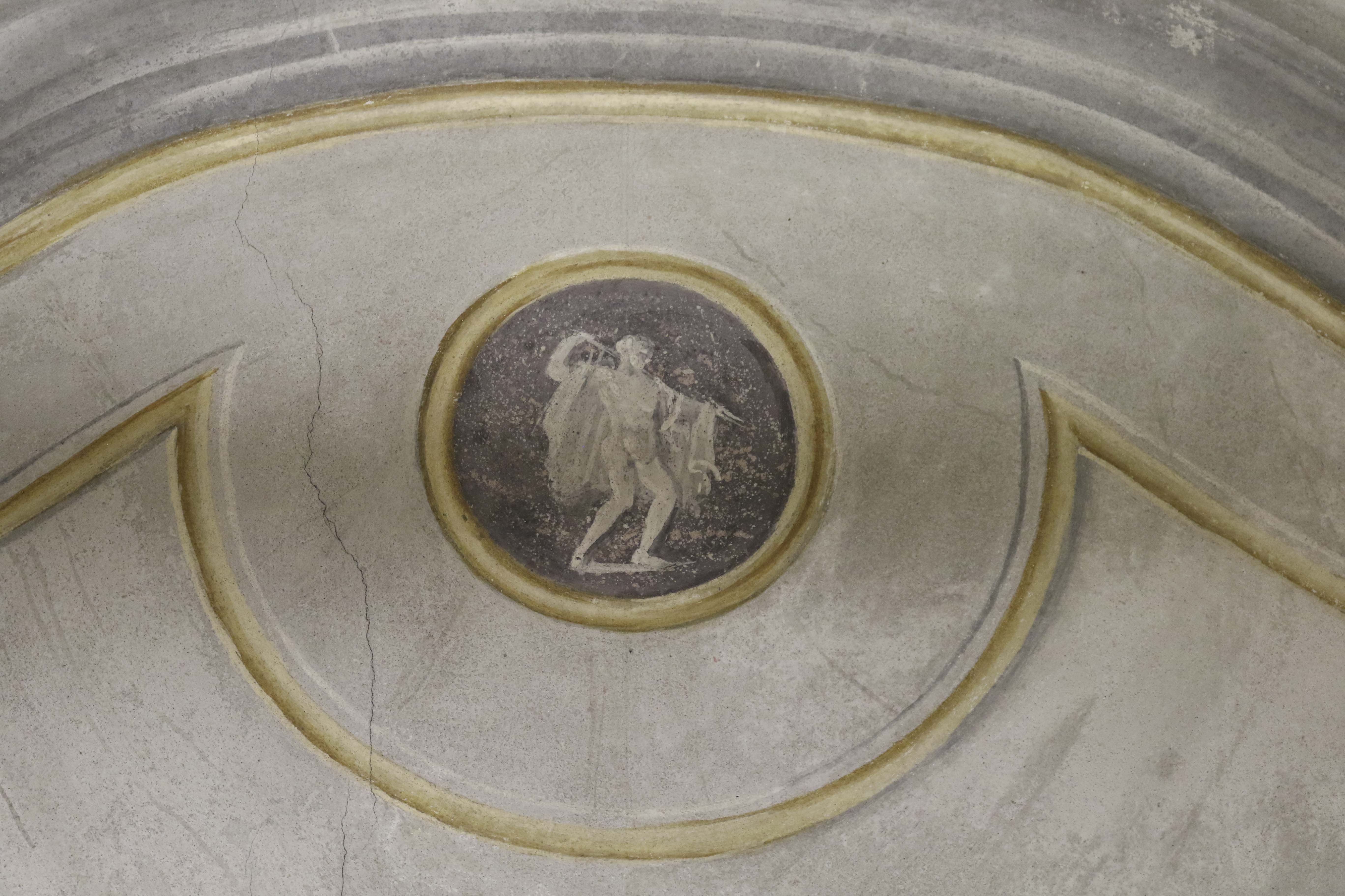 finta specchiatura marmorea con medaglione/ figura d'uomo (dipinto) di Mengardi, Giambattista (attribuito) - ambito veneto (terzo quarto XVIII)