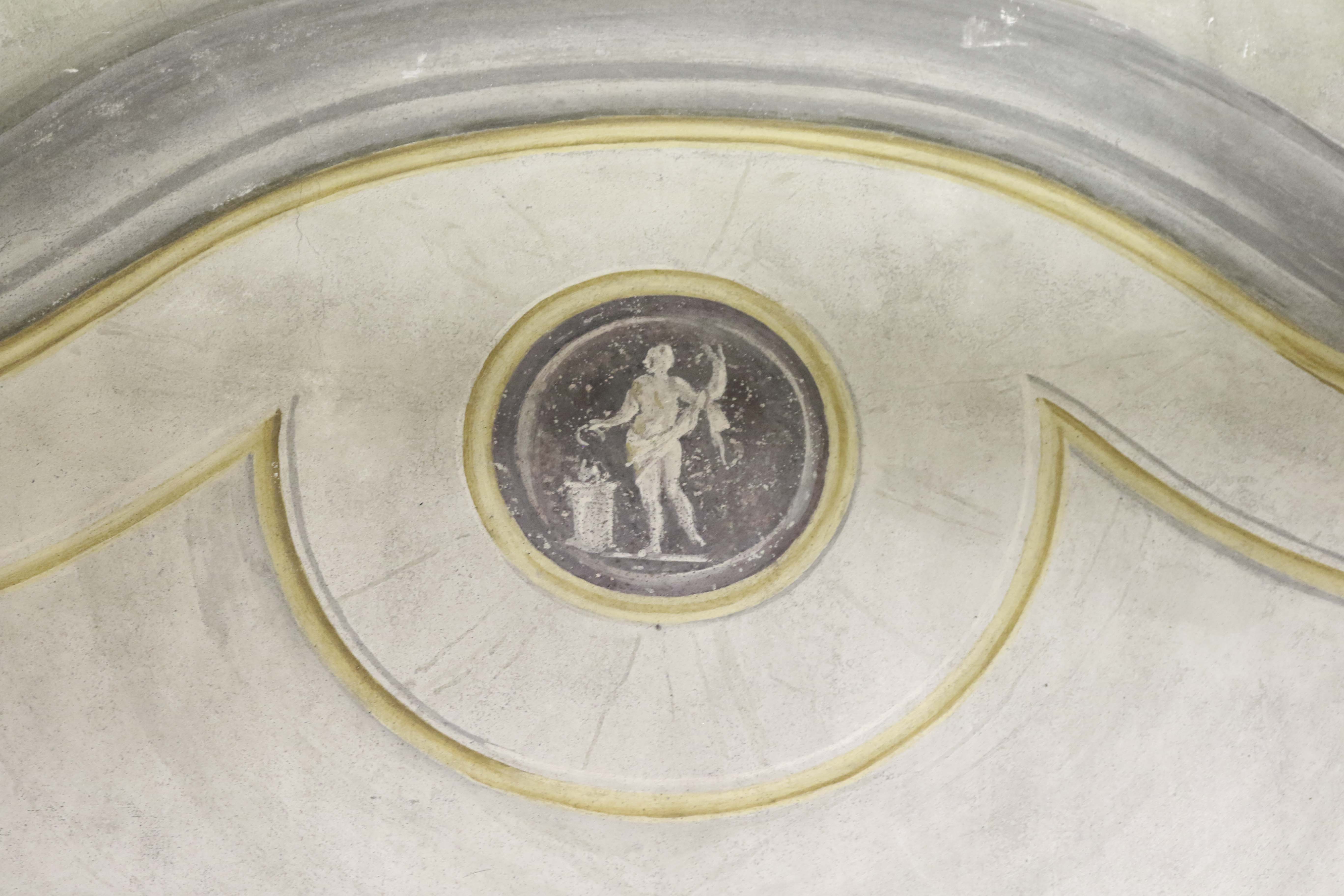 finta specchiatura marmorea con medaglione/ figura maschile (dipinto) di Mengardi, Giambattista (attribuito) - ambito veneto (terzo quarto XVIII)