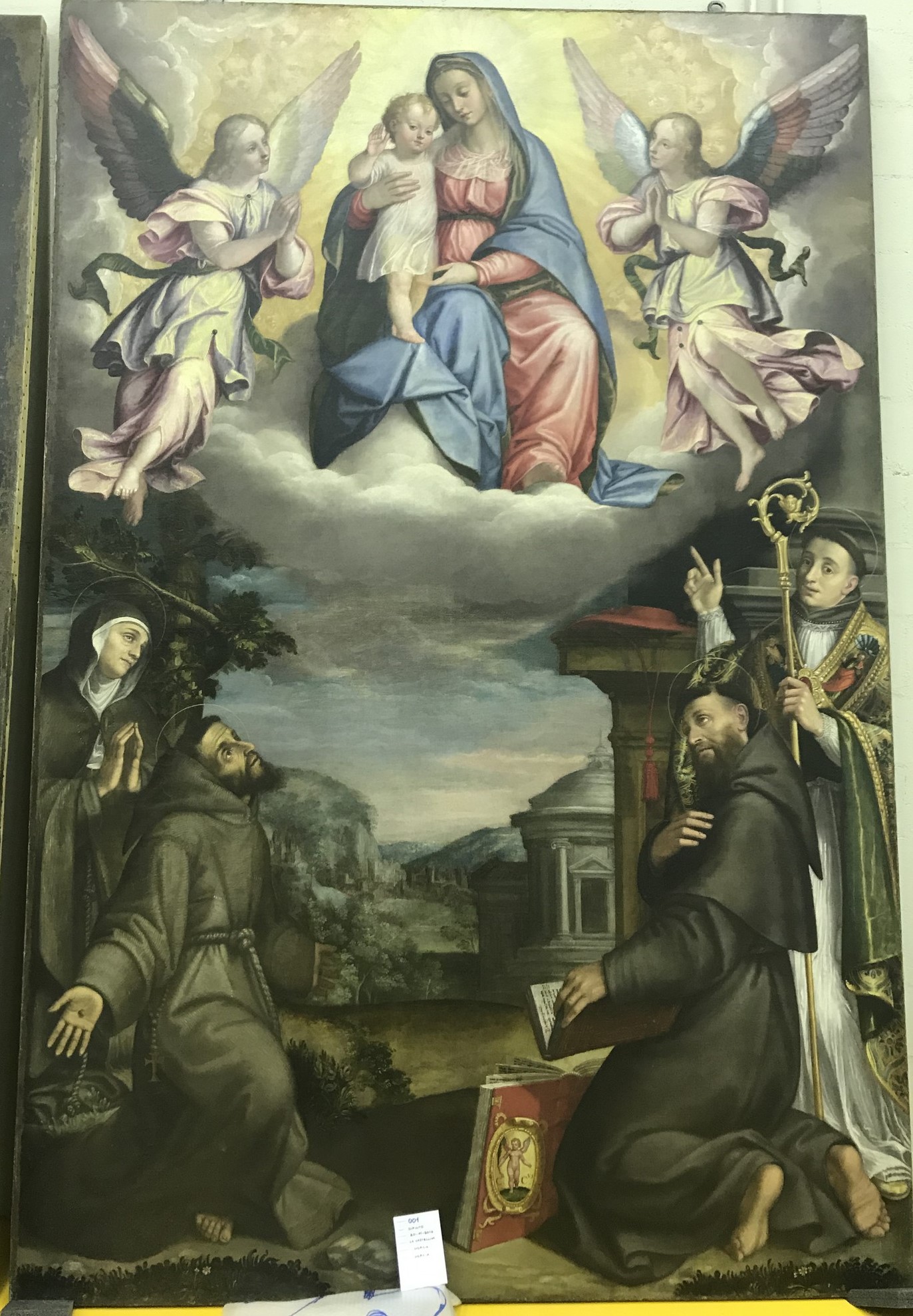 Madonna e Santi francescani (dipinto, opera isolata) di Alberti Durante detto Durante dal Borgo (attribuito) - bottega Italia centrale (fine XVI)