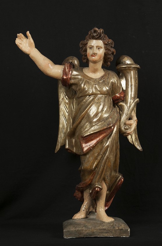 Angelo reggicandelabro (scultura, elemento d'insieme) - bottega Italia centrale (XVII)