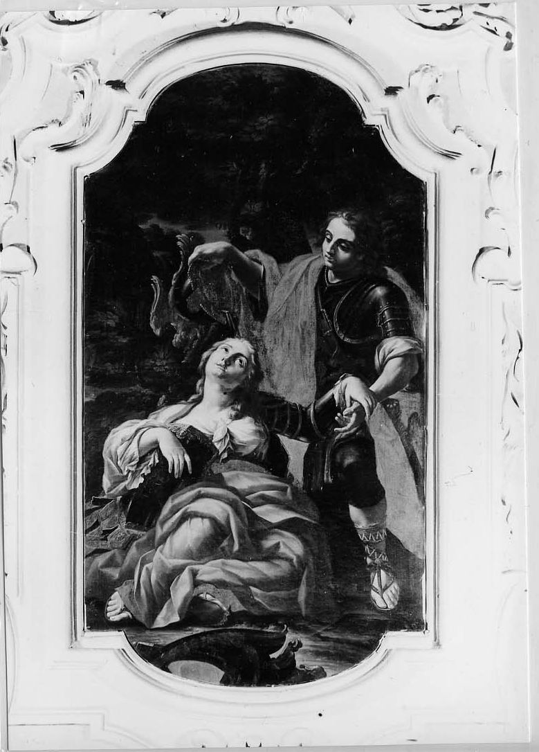 Clorinda muore tra le braccia di Tancredi (dipinto, opera isolata) di Guidobaldo Abbatini (attribuito) (secondo quarto sec. XVII)