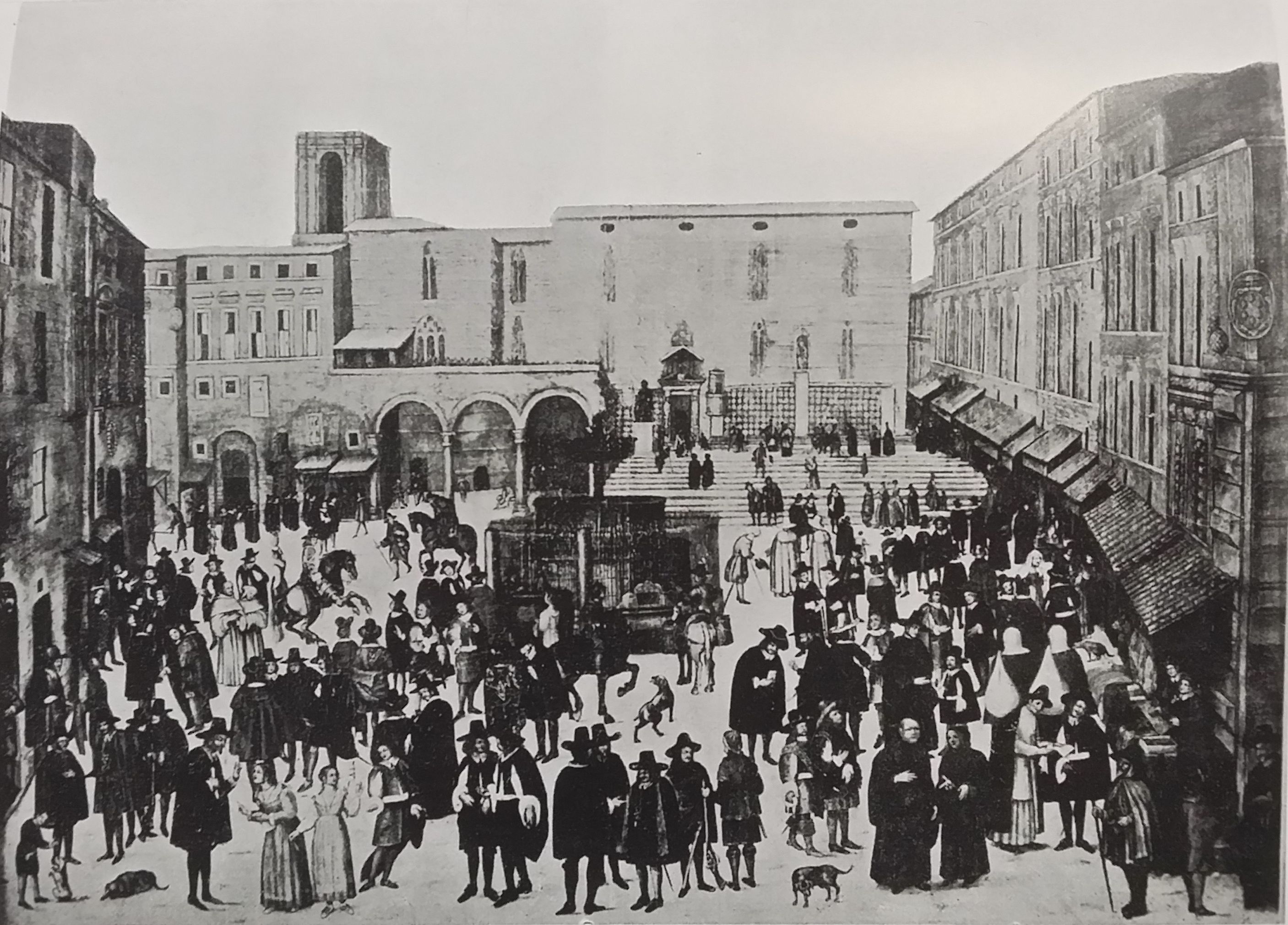 veduta di Perugia (dipinto, opera isolata) - ambito Europa settentrionale (sec. XVII prima metà)