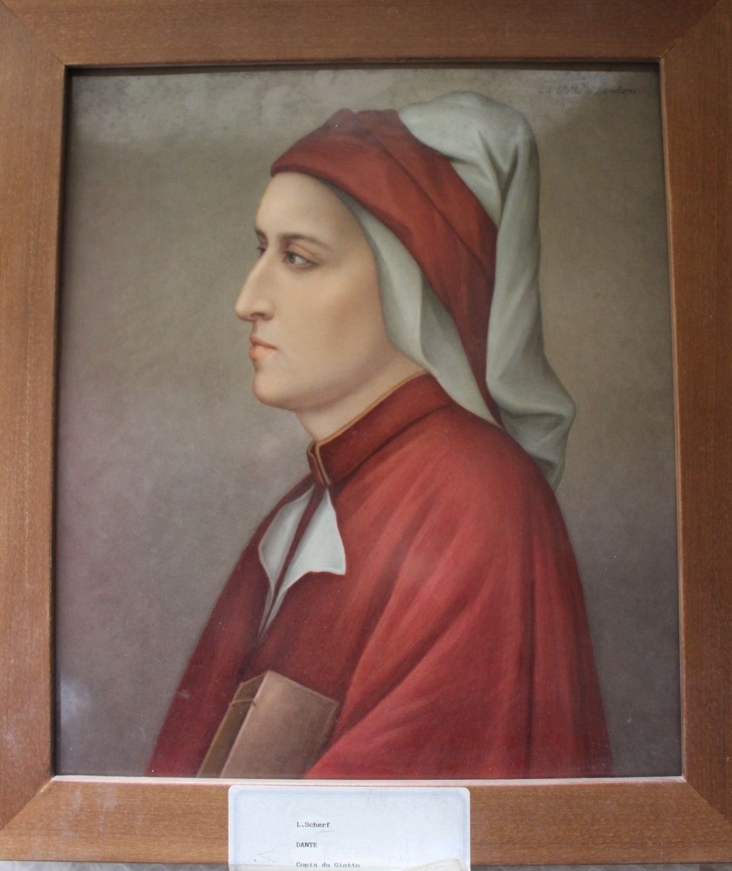 ritratto di Dante Alighieri (dipinto) di Scherf Louis, Königliche Porzellan-Manufaktur Berlin (KPM), Berlino - manifattura tedesca (sec. XX)