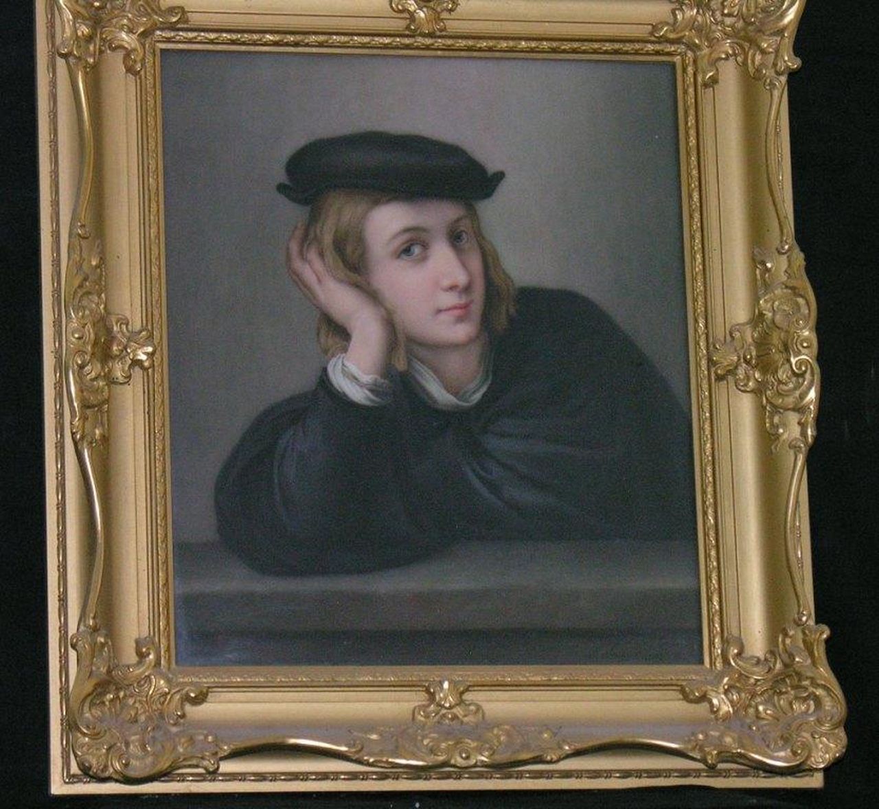 Bildnis eines jungen Mannes, ritratto di giovane uomo (dipinto) di Scherf Louis - manifattura turingia (sec. XX)