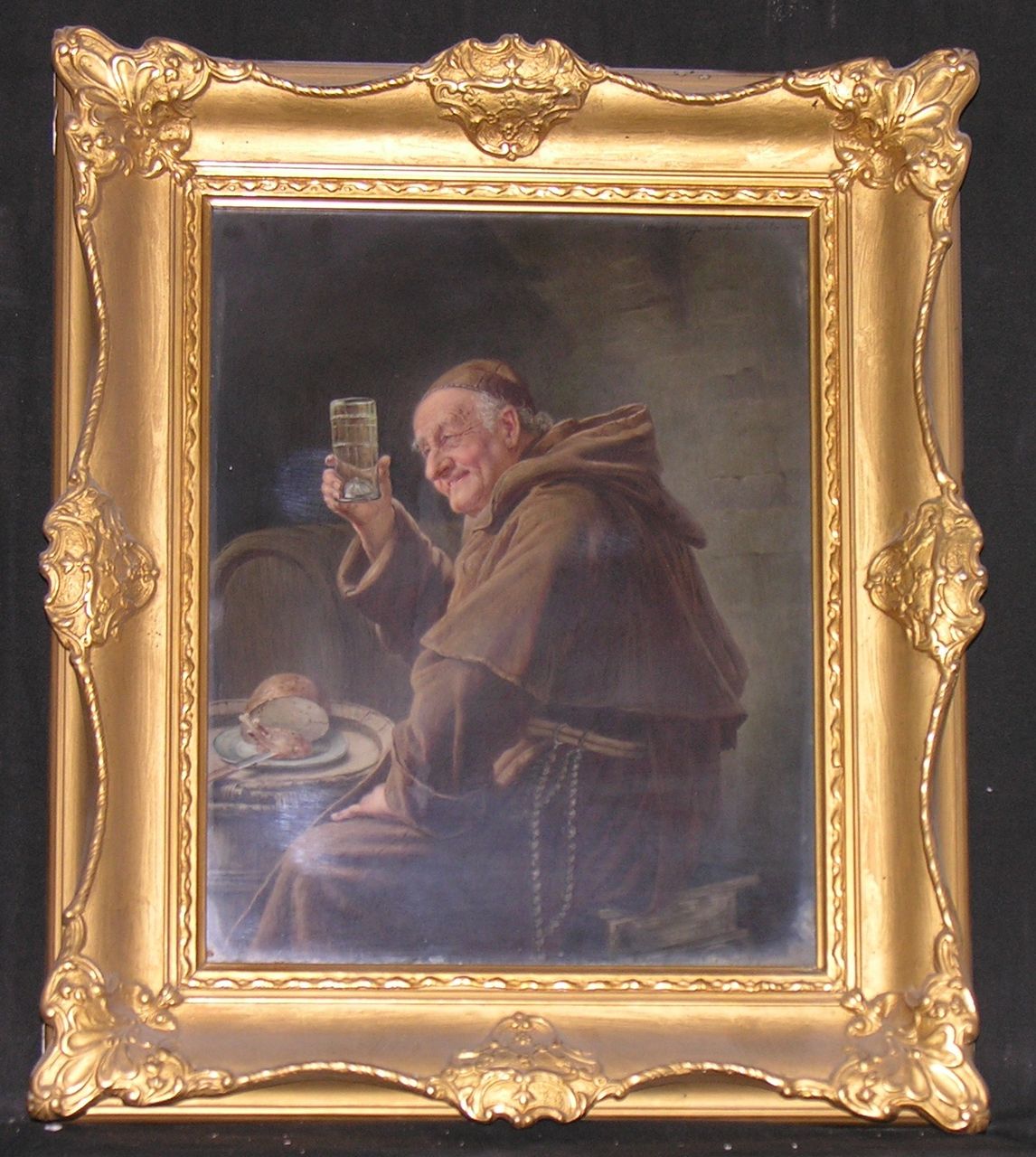 Ein feiner Tropfen, frate francescano (dipinto) di C. N. Hutschenreuther, Albert Scherf - manifattura tedesca (sec. XX)