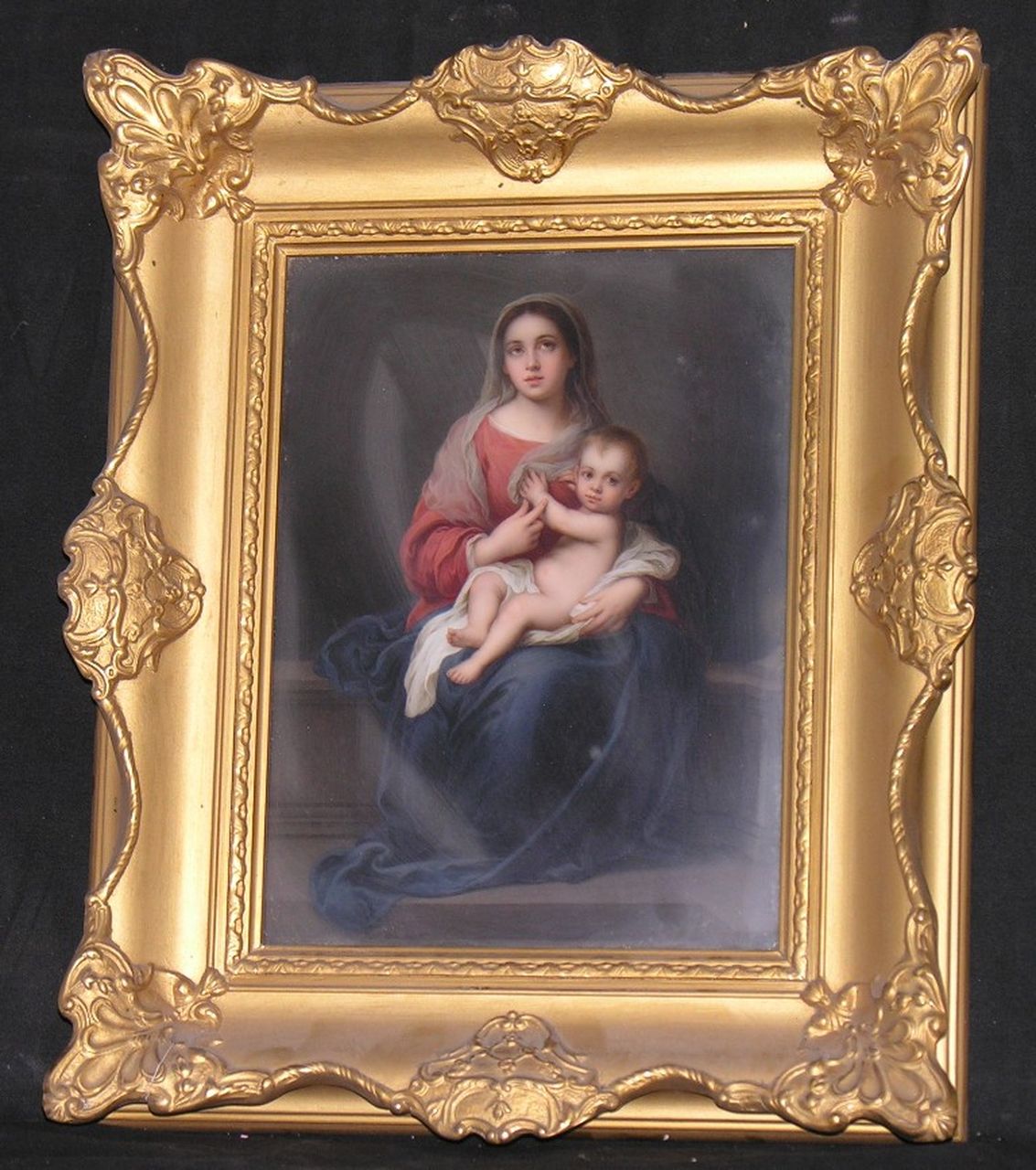 Madonna mit Kind, Madonna con Bambino (dipinto) di Albert Scherf - manifattura turingia (sec. XX)