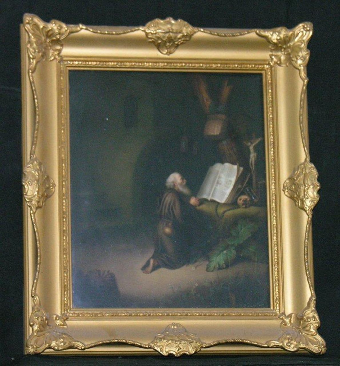 Eremit, eremita in preghiera (dipinto) di Ludwig Sturm, Königliche Porzellan-Manufaktur Berlin (KPM), Berlino - ambito tedesco (sec. XIX)