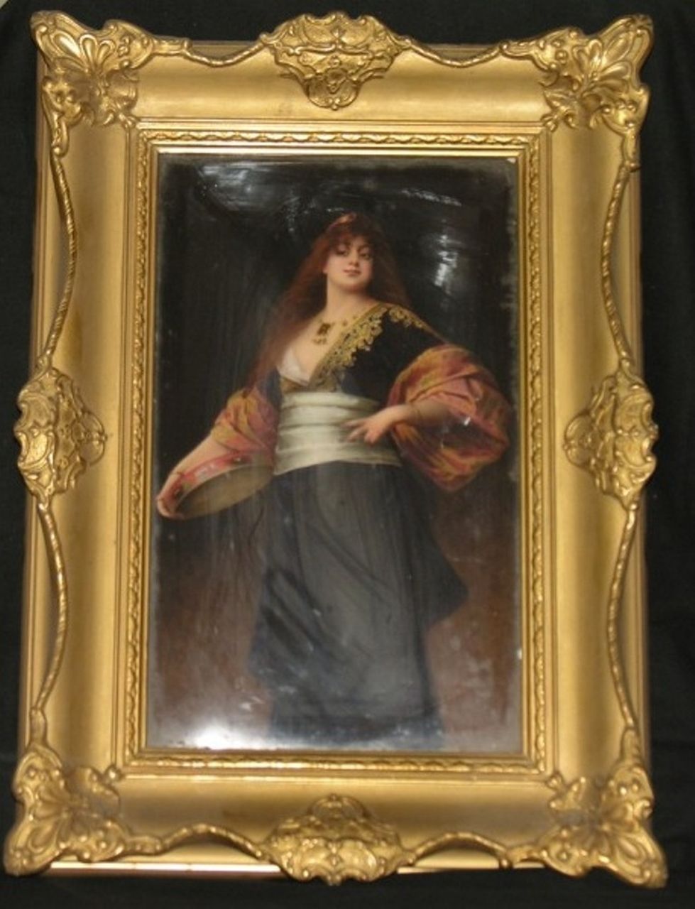Tochter des Kalifen, figlia del califfo (dipinto) di Scherf Louis - manifattura turingia (sec. XX)