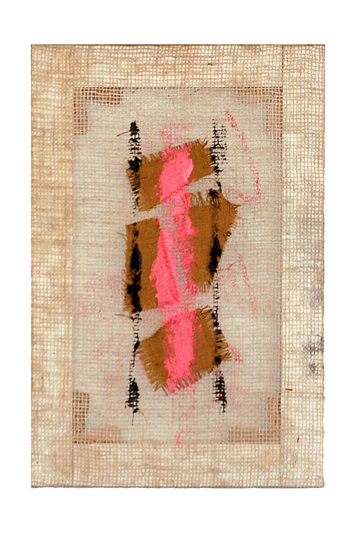 Senza titolo, Pennellate verticali e quattro elementi quadrangolari (quadro) di Emblema, Salvatore (sec. XXI)