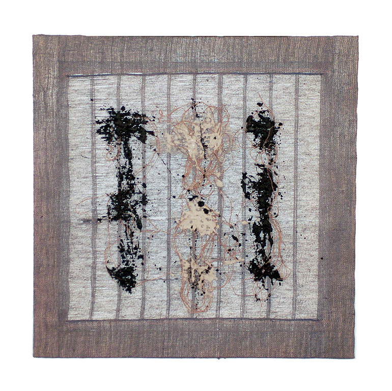 Senza titolo, Macchie e pennellate in senso verticale (quadro) di Emblema, Salvatore (sec. XXI)