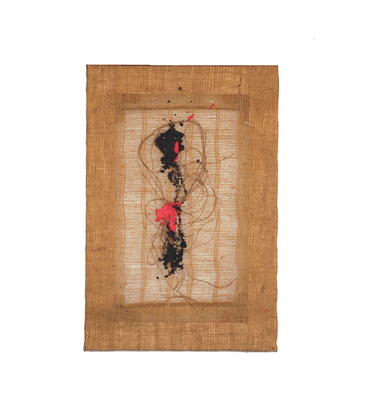 Senza titolo, Fili di juta e terre colorate (quadro) di Emblema, Salvatore (sec. XXI)