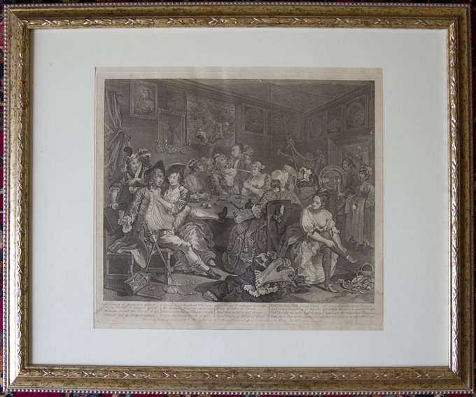 The Orgy at the Rose Tavern, La Taverna (stampa, serie) di Hogarth William - ambito inglese (XIX)