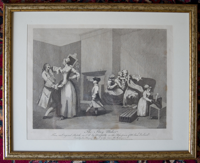 La creazione dell'abito per il ballo (stampa) di Hogarth William, Haynes Joseph - ambito inglese (XIX)