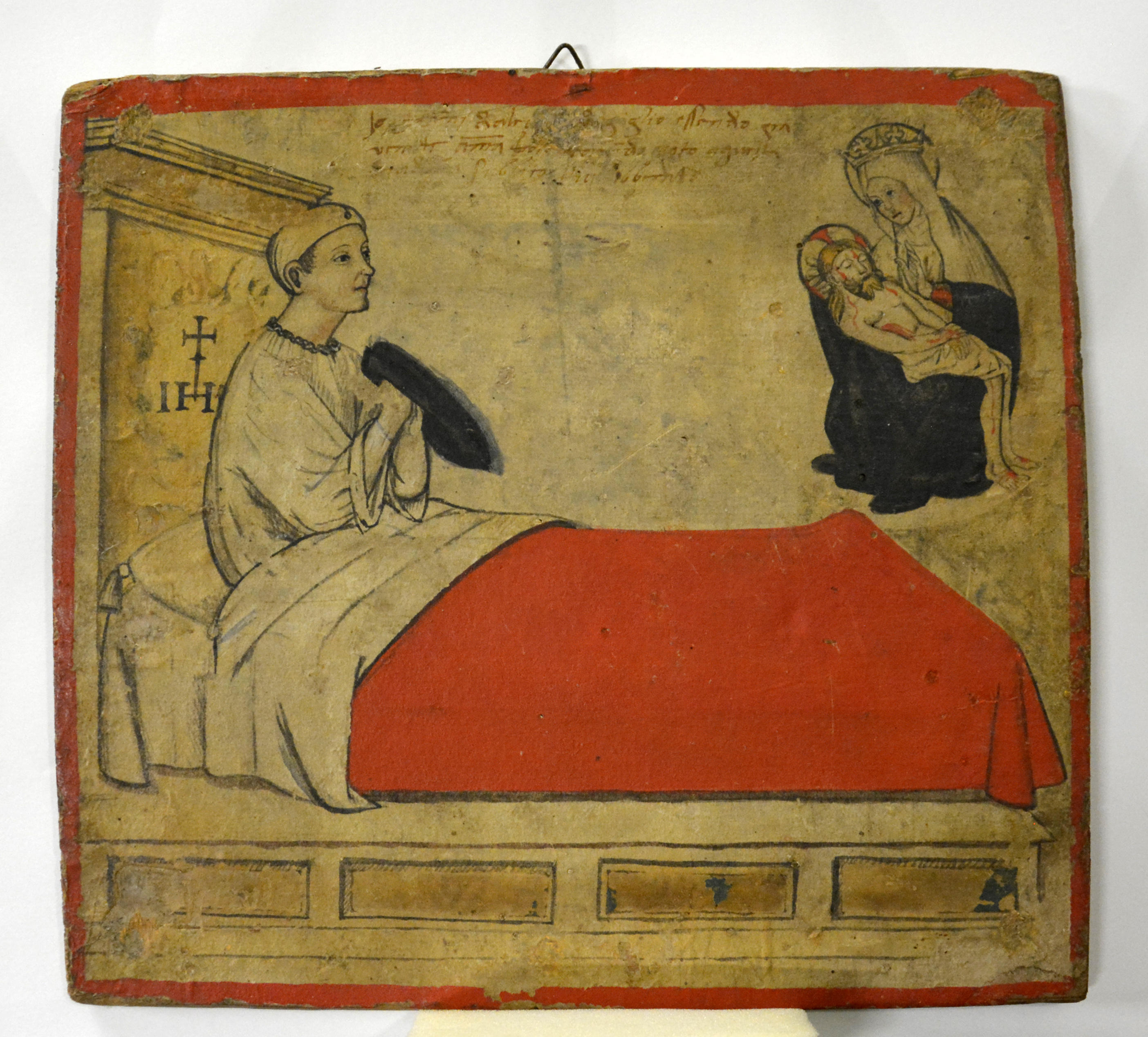 Pietà e figura orante (dipinto, opera isolata) - bottega marchigiana (XVI)