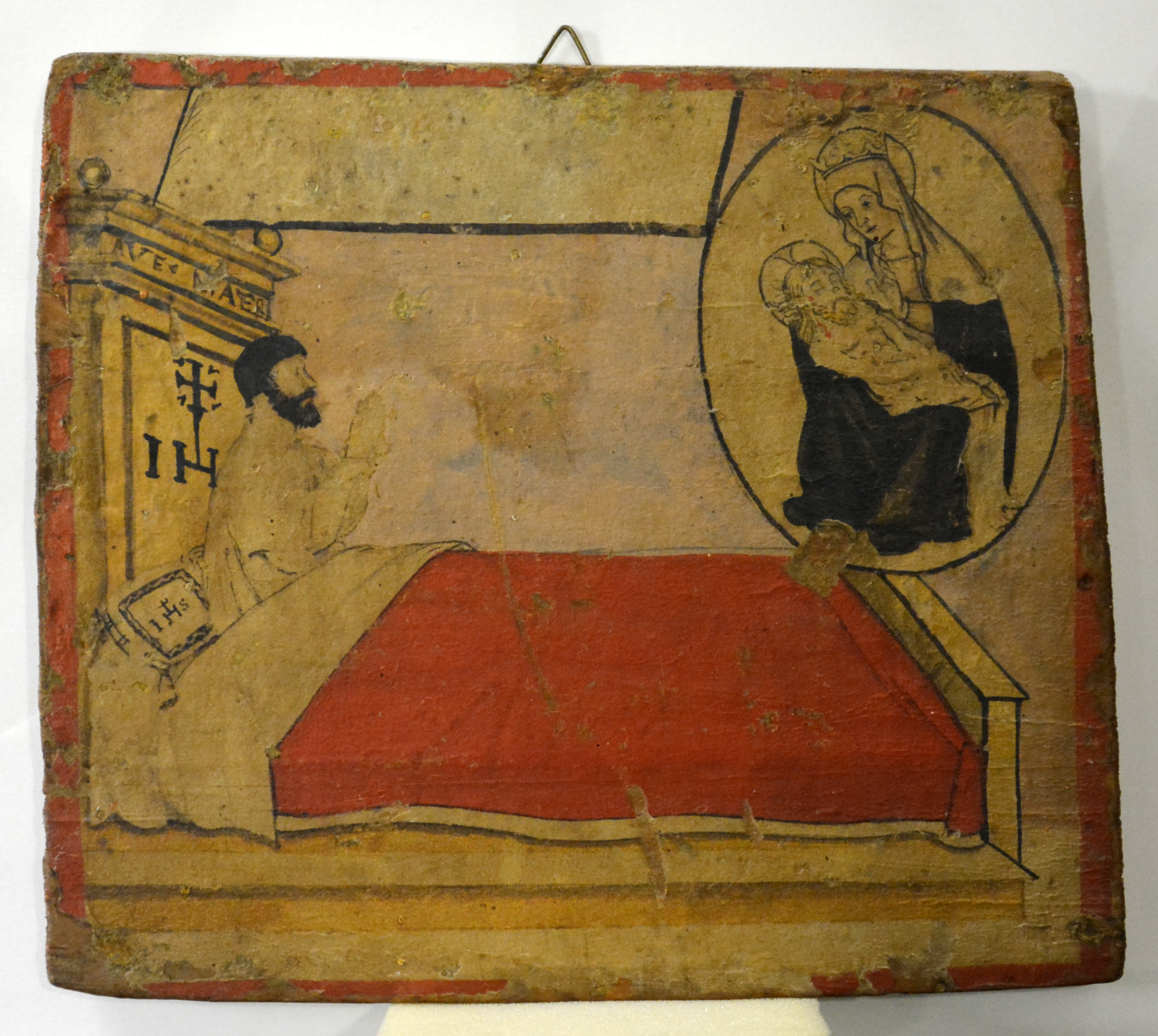 Pietà con figura orante (dipinto, opera isolata) - bottega marchigiana (XVI)