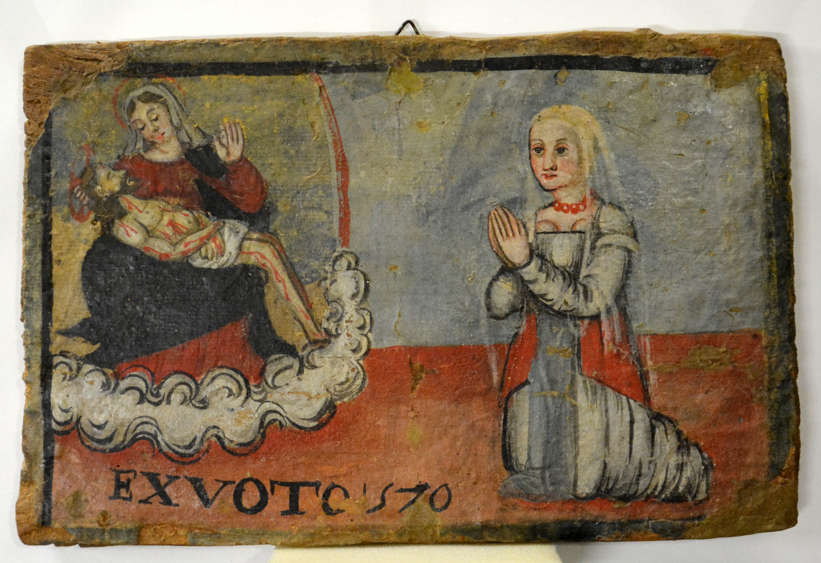Madonna in Pietà con figura orante (dipinto, opera isolata) - bottega marchigiana (XVI)