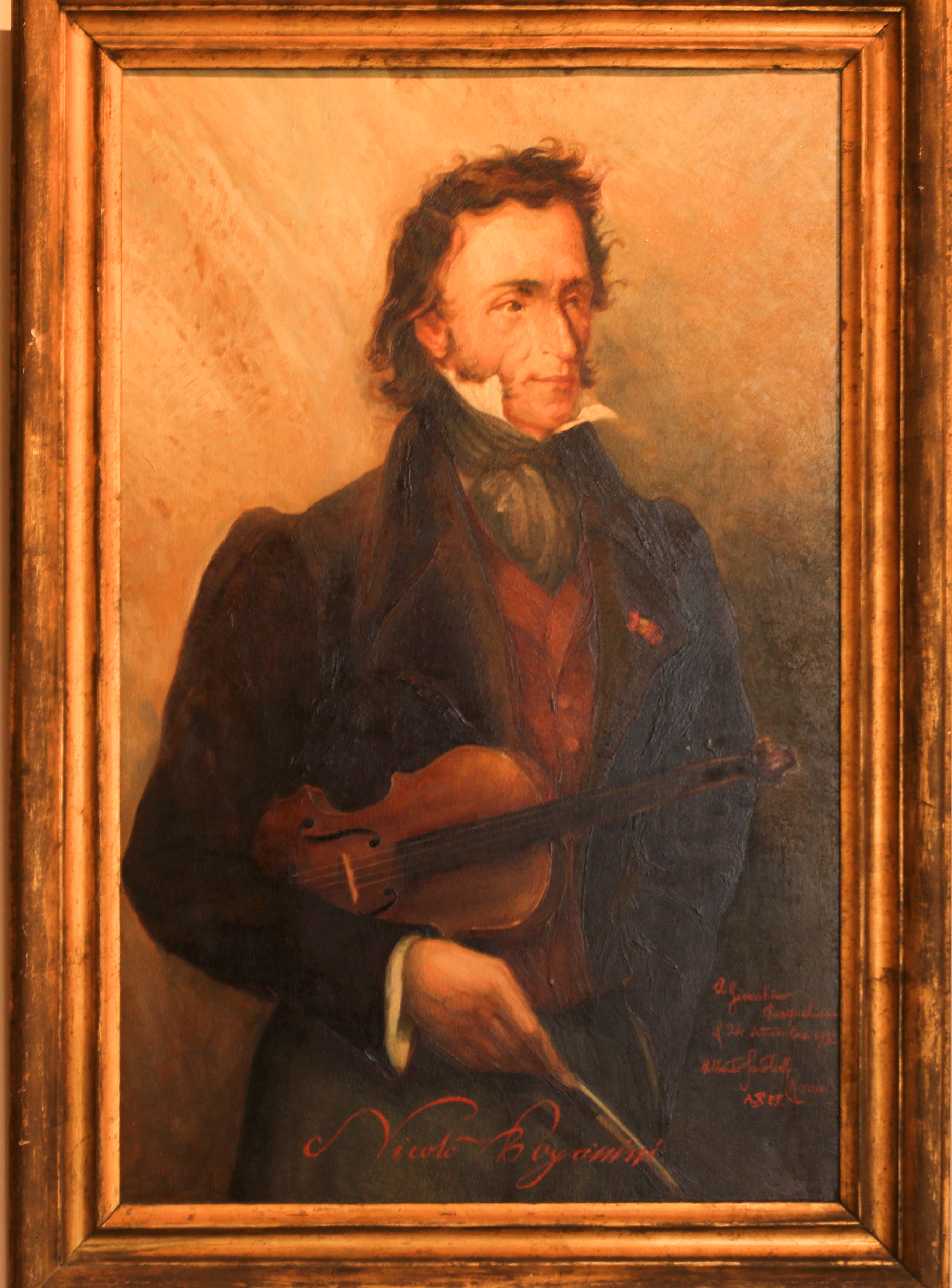 ritratto di Nicolò Paganini (dipinto) di Savoldelli Alberto (sec. XX)