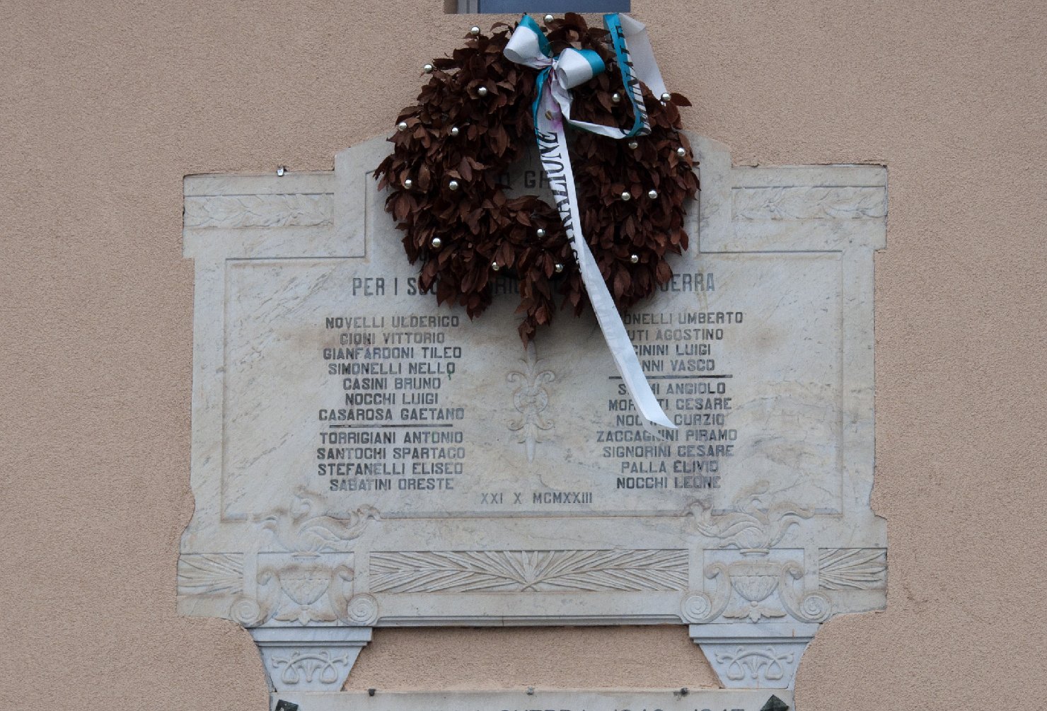 lapide commemorativa ai caduti - ambito toscano (sec. XX)