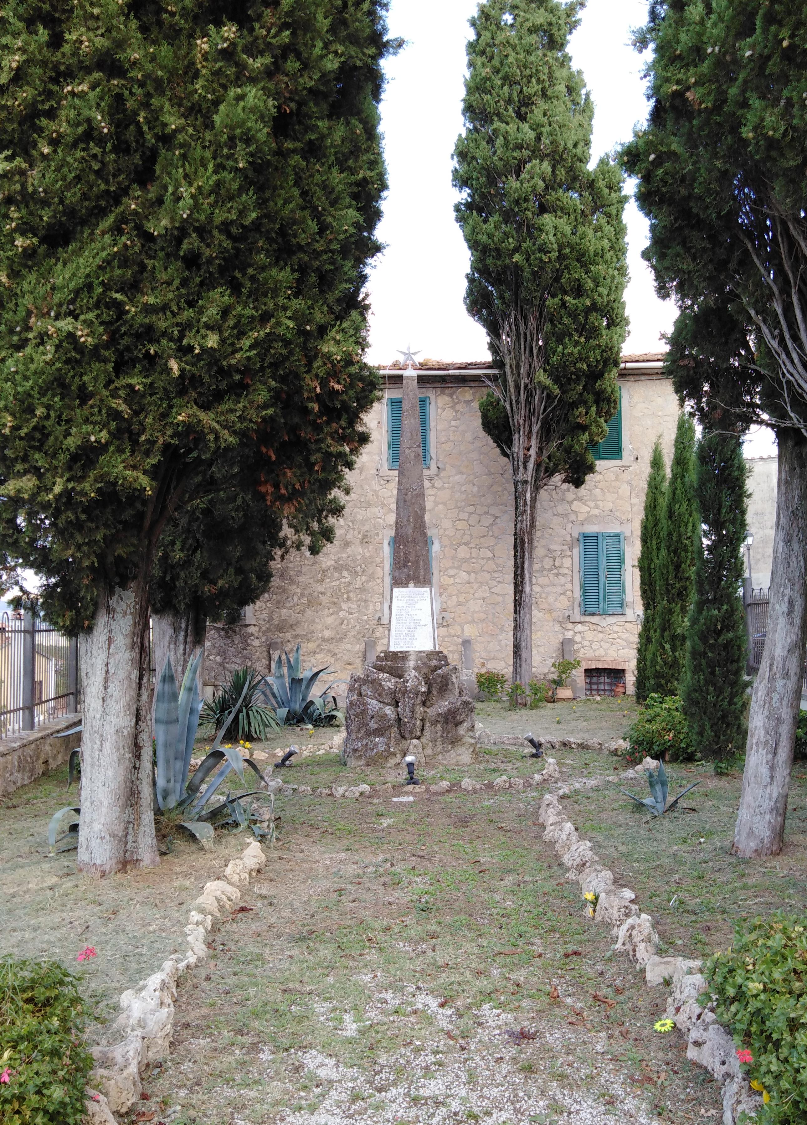 monumento ai caduti - ad obelisco - ambito toscano (prima metà sec. XX)