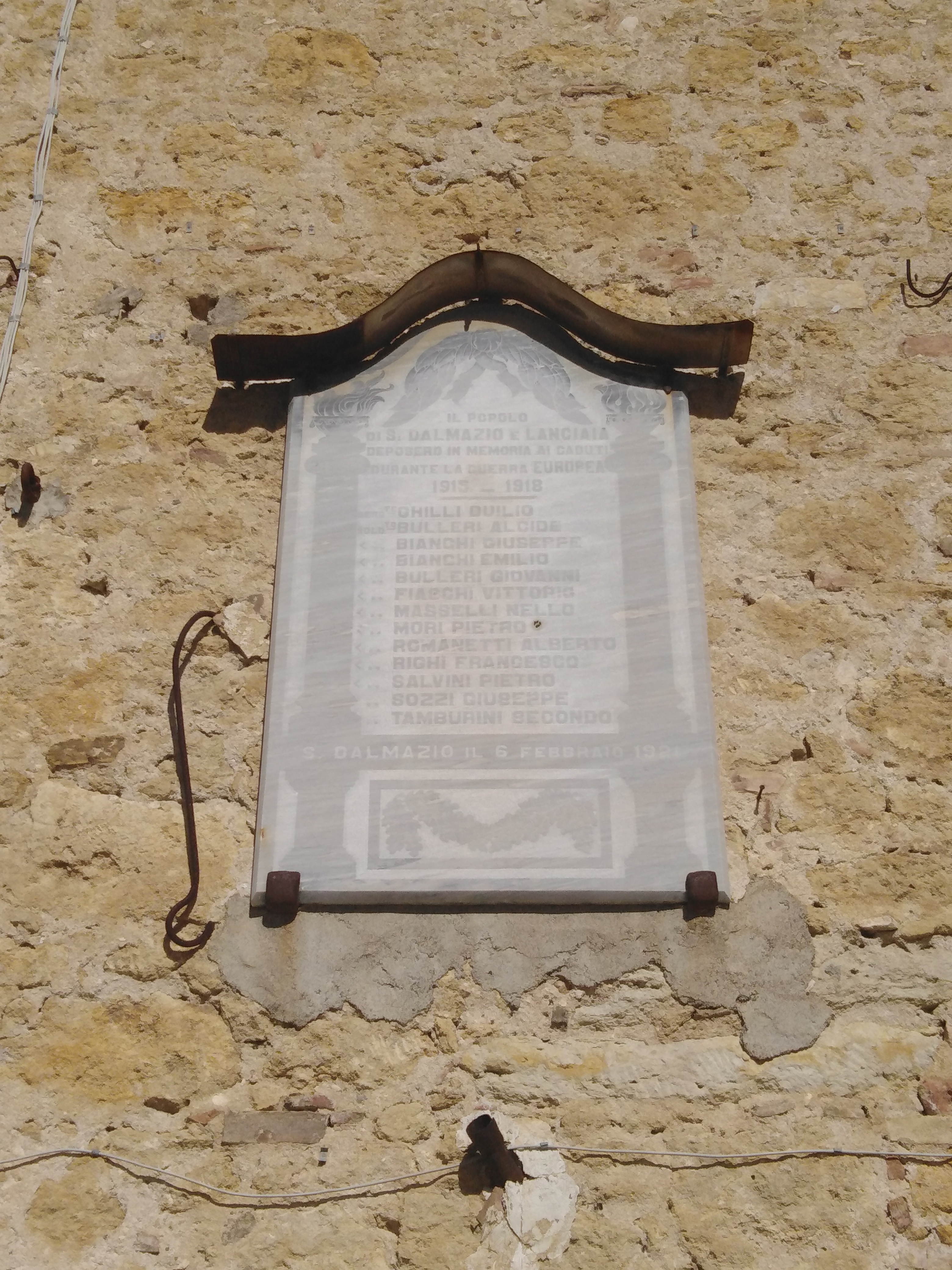 lapide commemorativa ai caduti - ambito toscano (prima metà sec. XX)