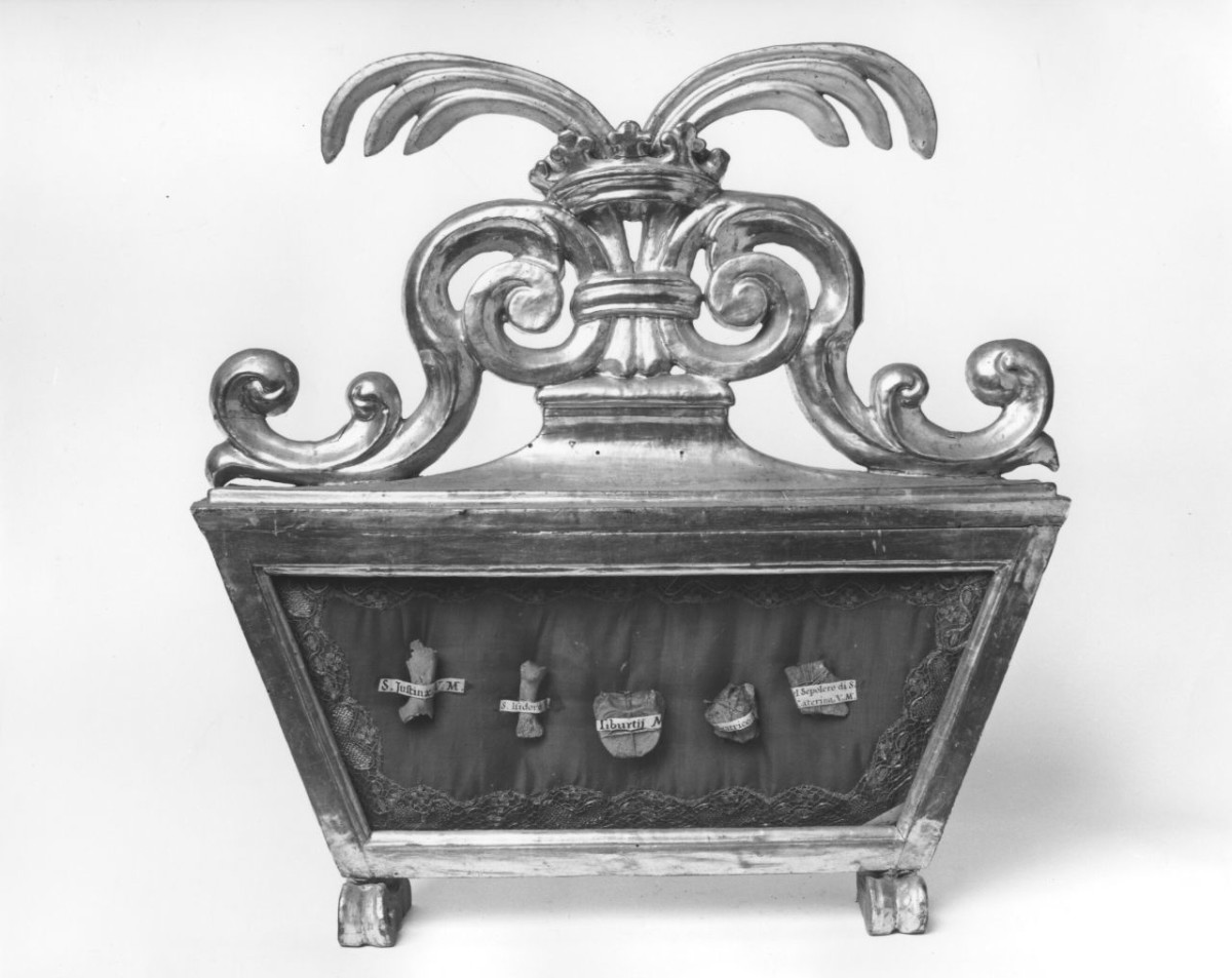 reliquiario a teca - a urna - bottega toscana (seconda metà sec. XVIII)