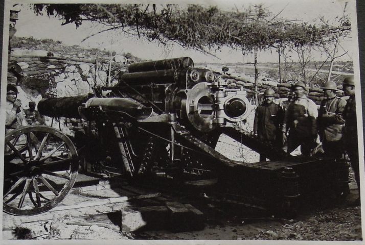 Artiglieria pesante da assedio (positivo) di fotografia ritrattistica Prima Guerra mondiale (primo quarto XX)