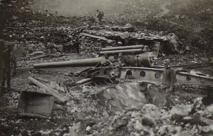 Artiglieria pesante da assedio (positivo) di fotografia ritrattistica Prima Guerra mondiale (primo quarto XX)